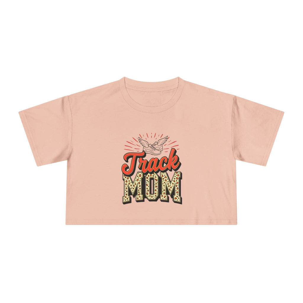 Track Mom Cheetah Print Women's Crop Tee - Magnolia Wild SC