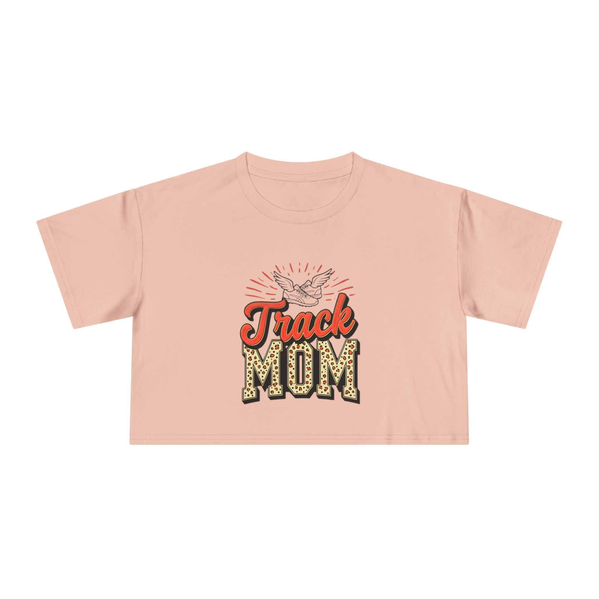 Track Mom Cheetah Print Women's Crop Tee - Magnolia Wild SC