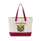 Personalized Softball Season Canvas Tote — Game Day Bag for Moms, Grandmas & Athletes