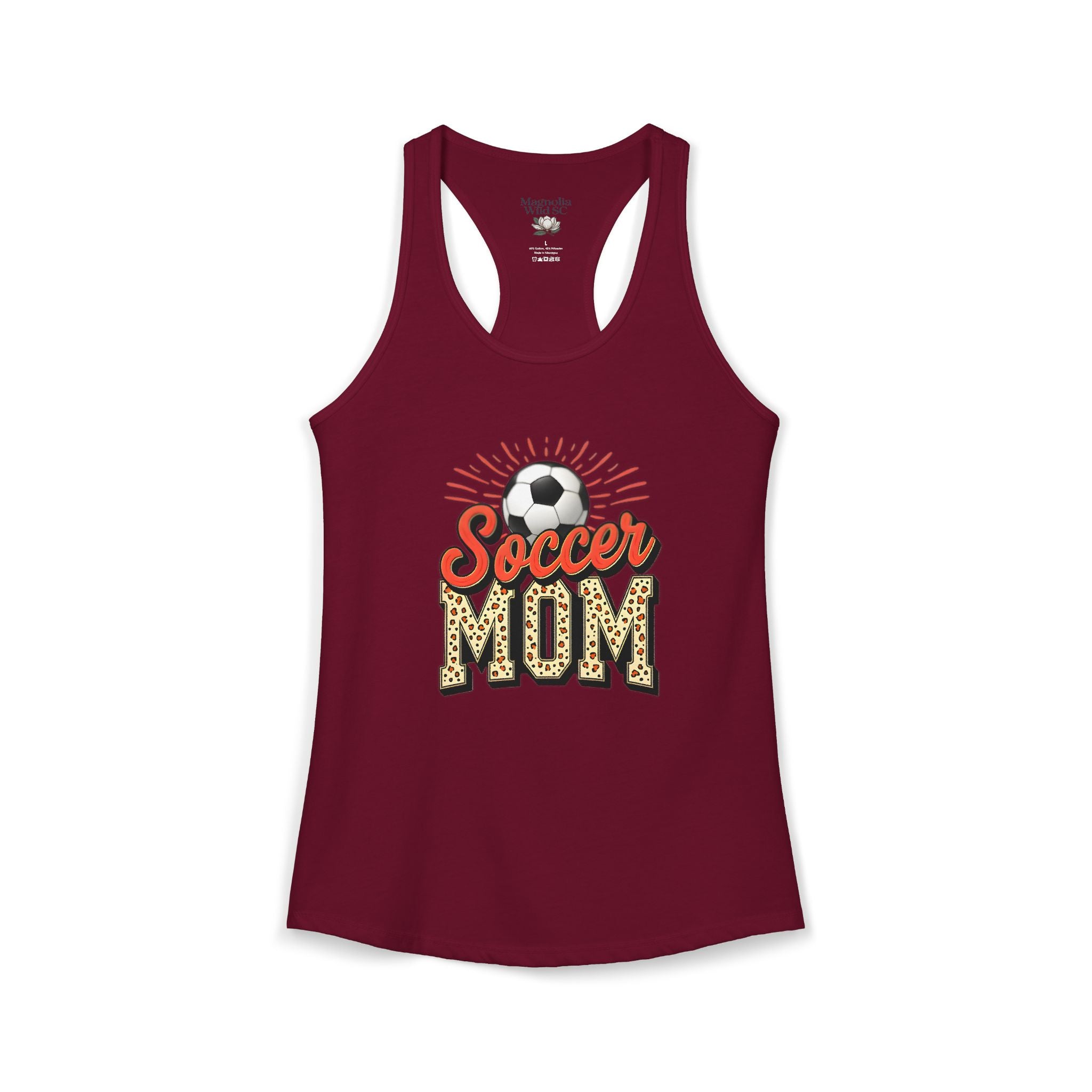 Soccer Mom Racerback Tank – Personalized Name & Number Option | Lightweight Women’s Soccer Tank Top - Magnolia Wild SC