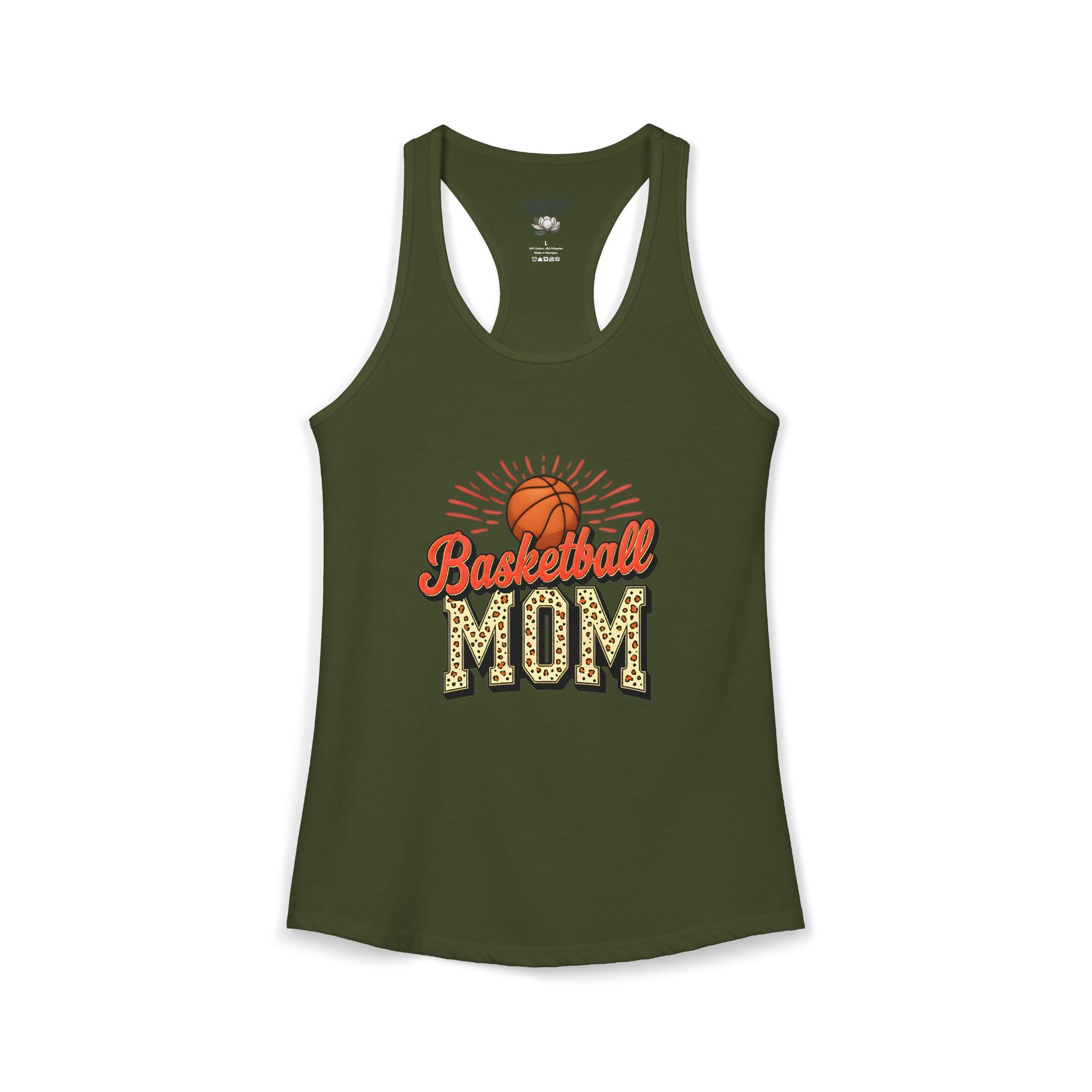 Basketball Mom Racerback Tank – Personalized Name & Number Option | Lightweight Women’s Basketball Tank Top - Magnolia Wild SC