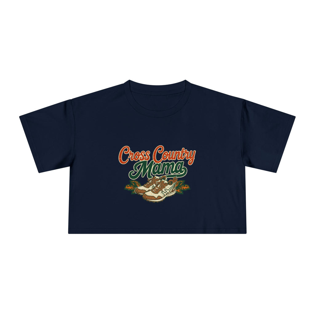 Cross Country Mama Crop Tee | Retro Cross Country Graphic, Mom Sports Top - Magnolia Wild SC