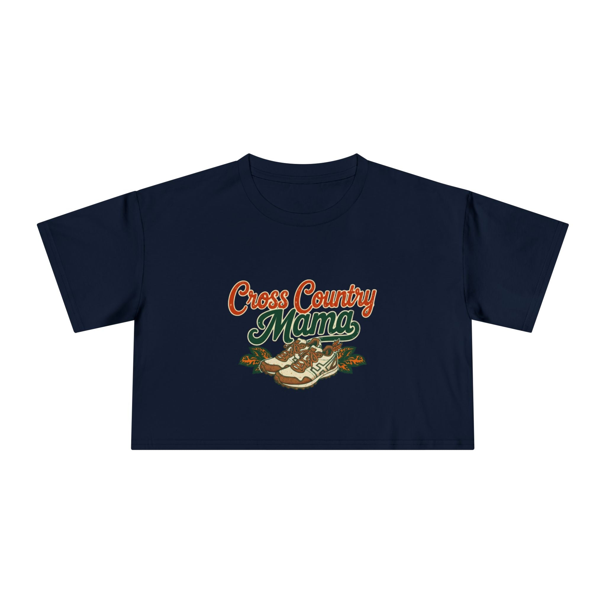 Cross Country Mama Crop Tee | Retro Cross Country Graphic, Mom Sports Top - Magnolia Wild SC