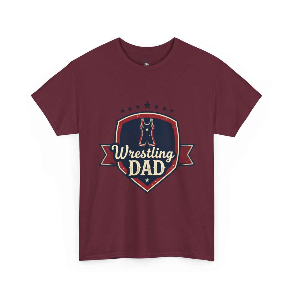 Retro Badge Style: The Vintage Wrestling Dad Shield Tee