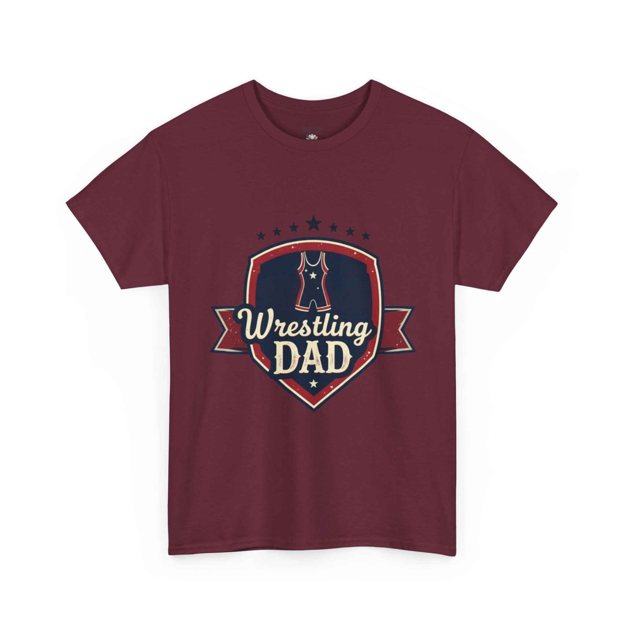 Retro Badge Style: The Vintage Wrestling Dad Shield Tee