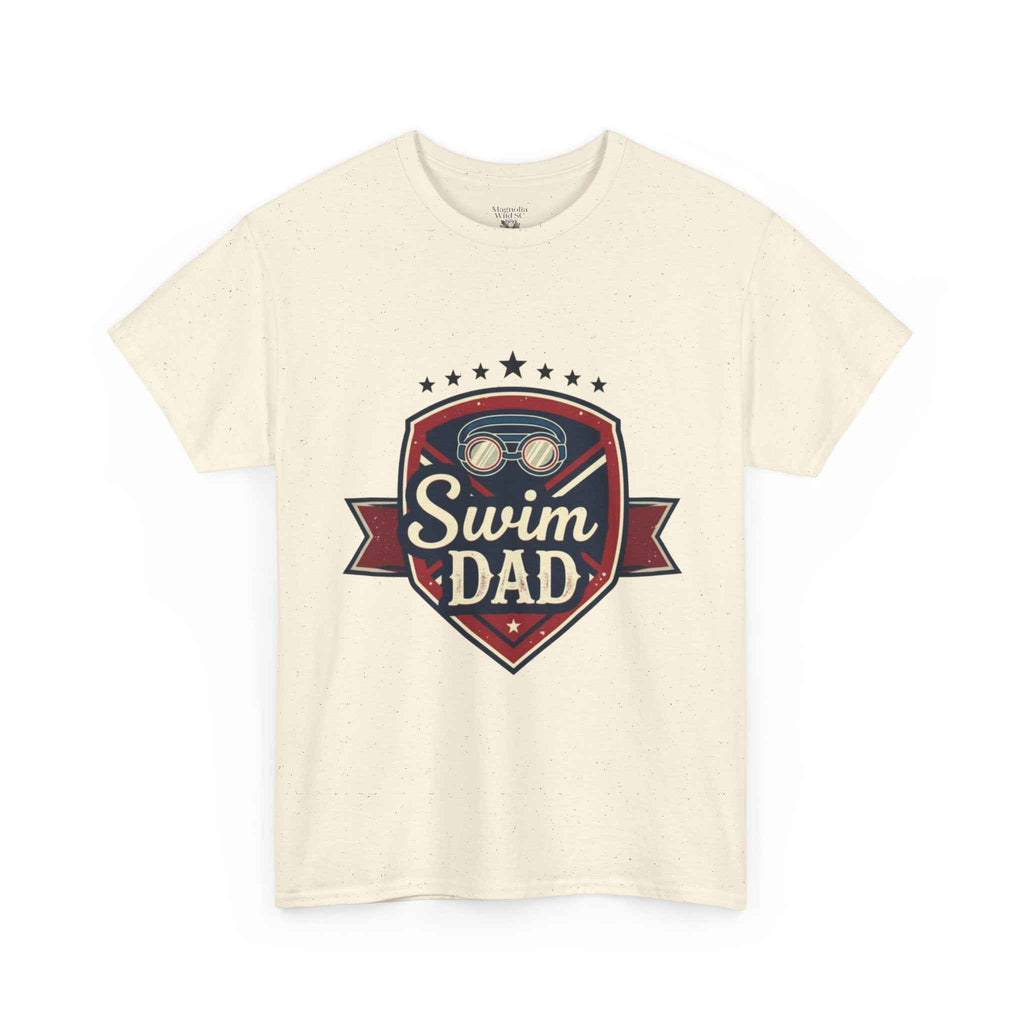 Retro Badge Style: The Vintage Swim Dad Shield Tee