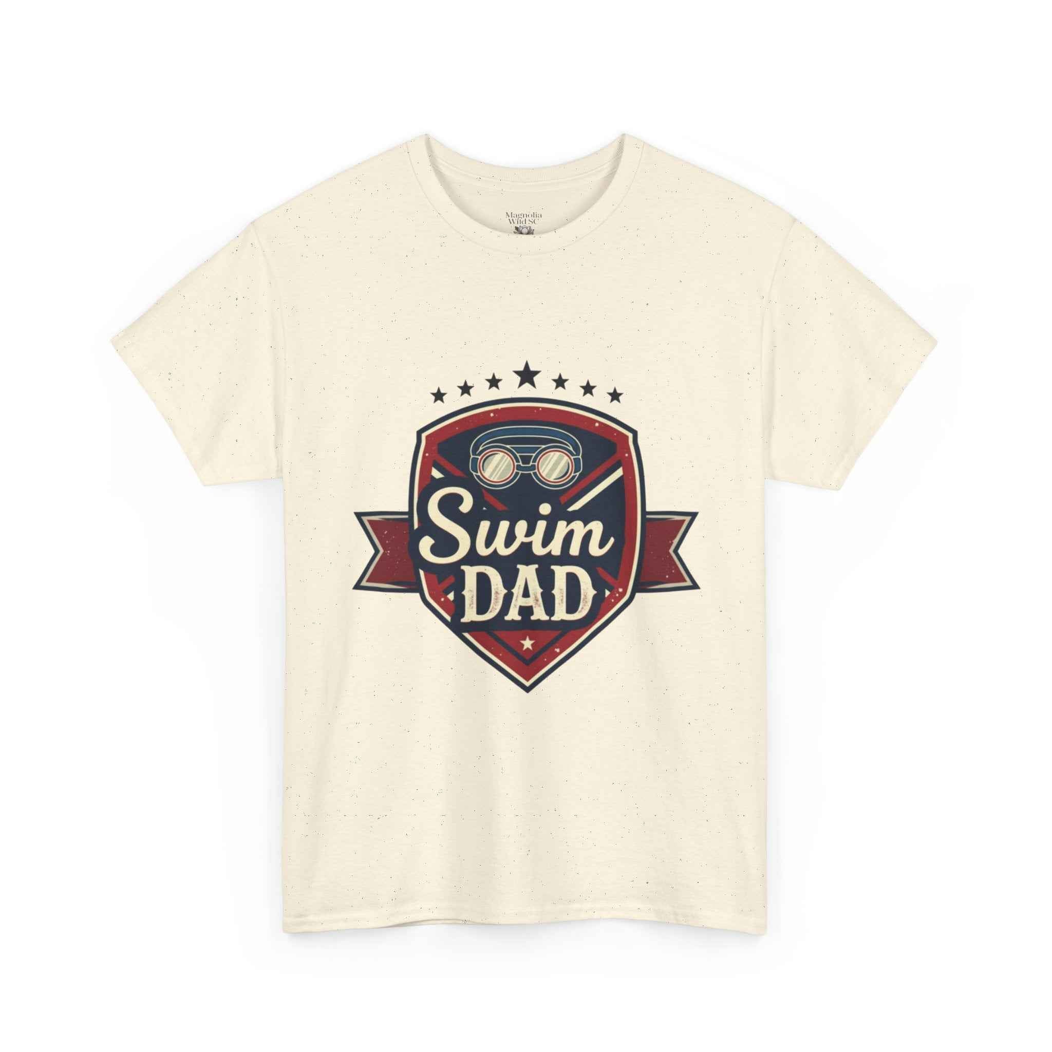 Retro Badge Style: The Vintage Swim Dad Shield Tee