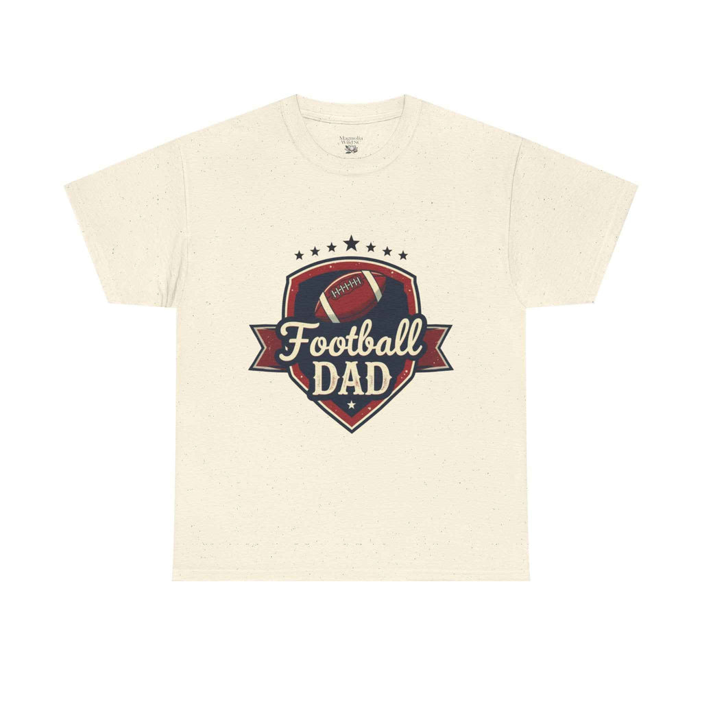 Retro Badge Style: The Vintage Football Dad Shield Tee