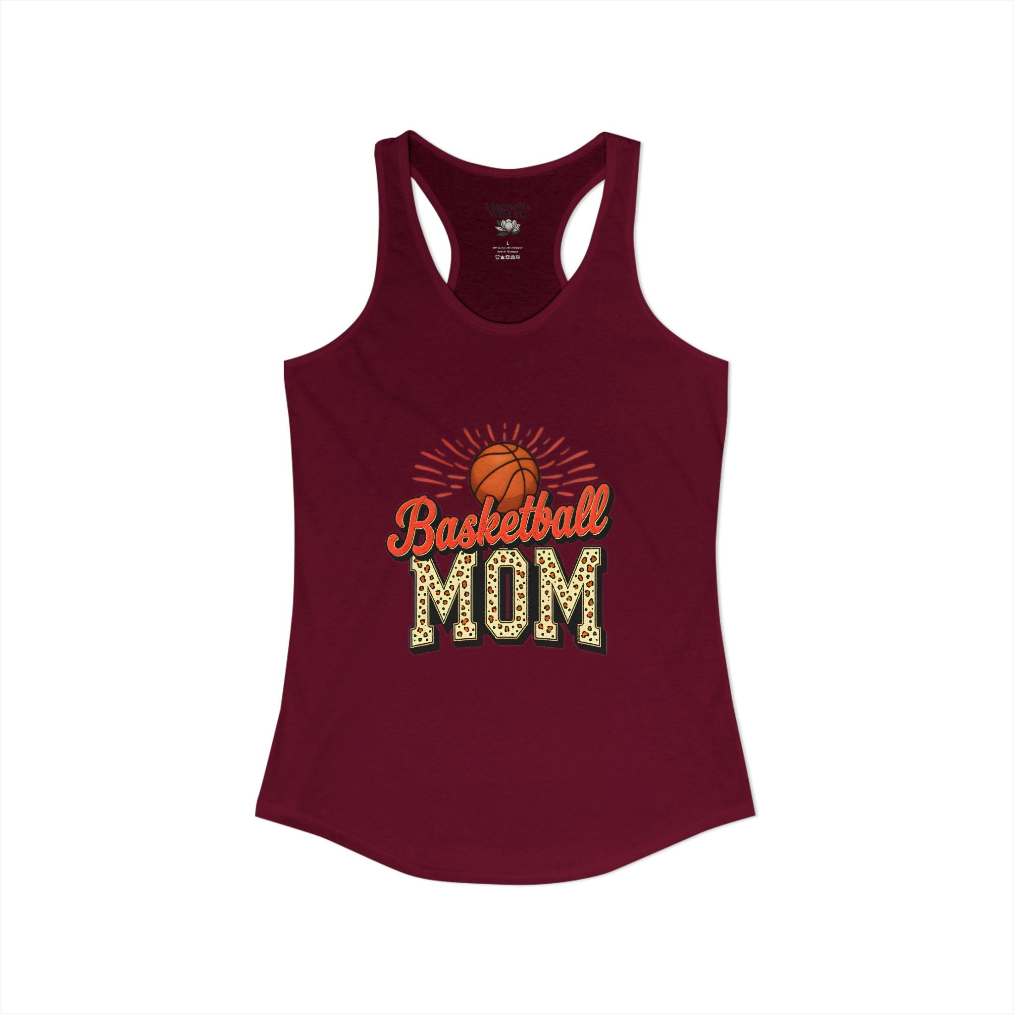 Basketball Mom Racerback Tank – Personalized Name & Number Option | Lightweight Women’s Basketball Tank Top - Magnolia Wild SC