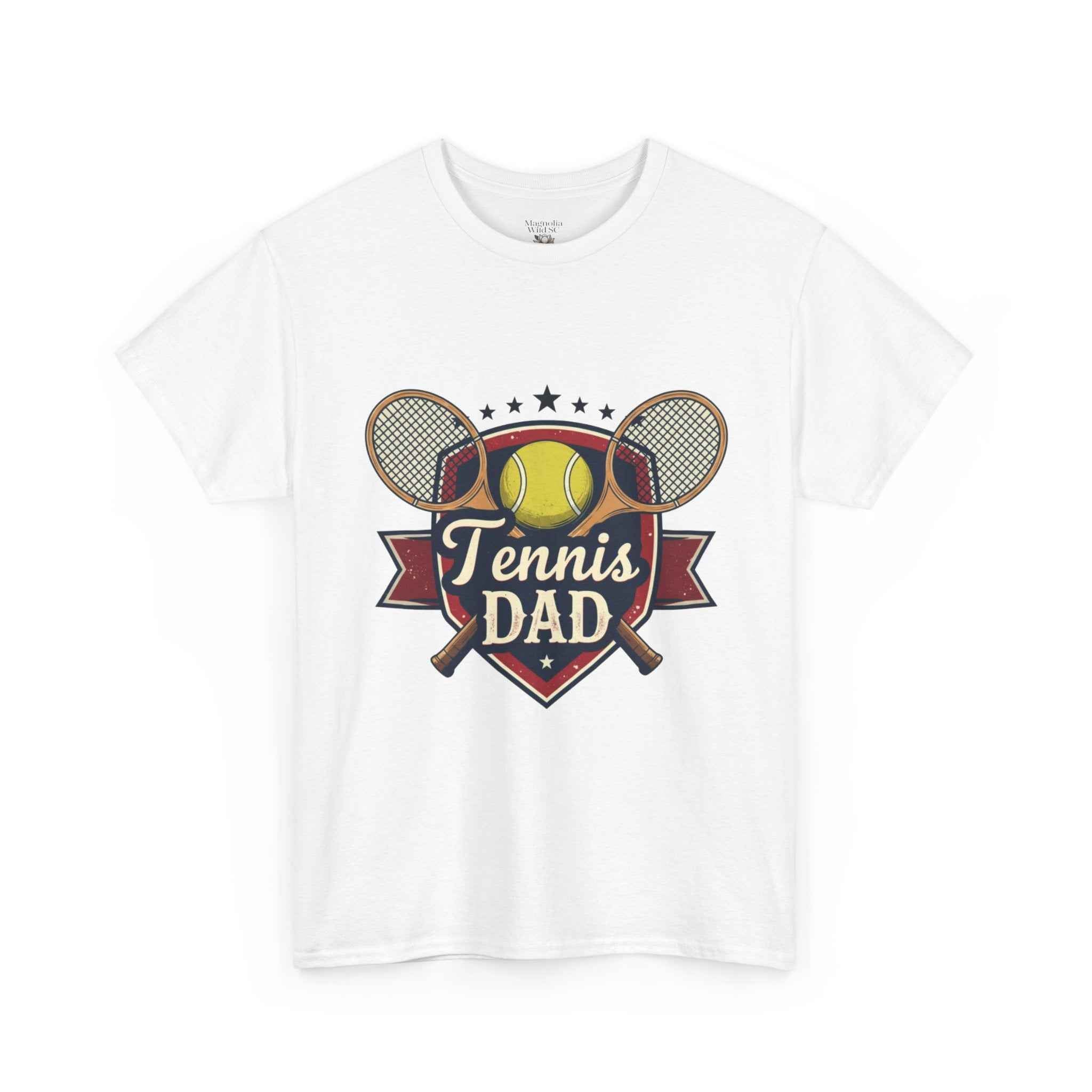 Retro Badge Style: The Vintage Tennis Dad Shield Tee