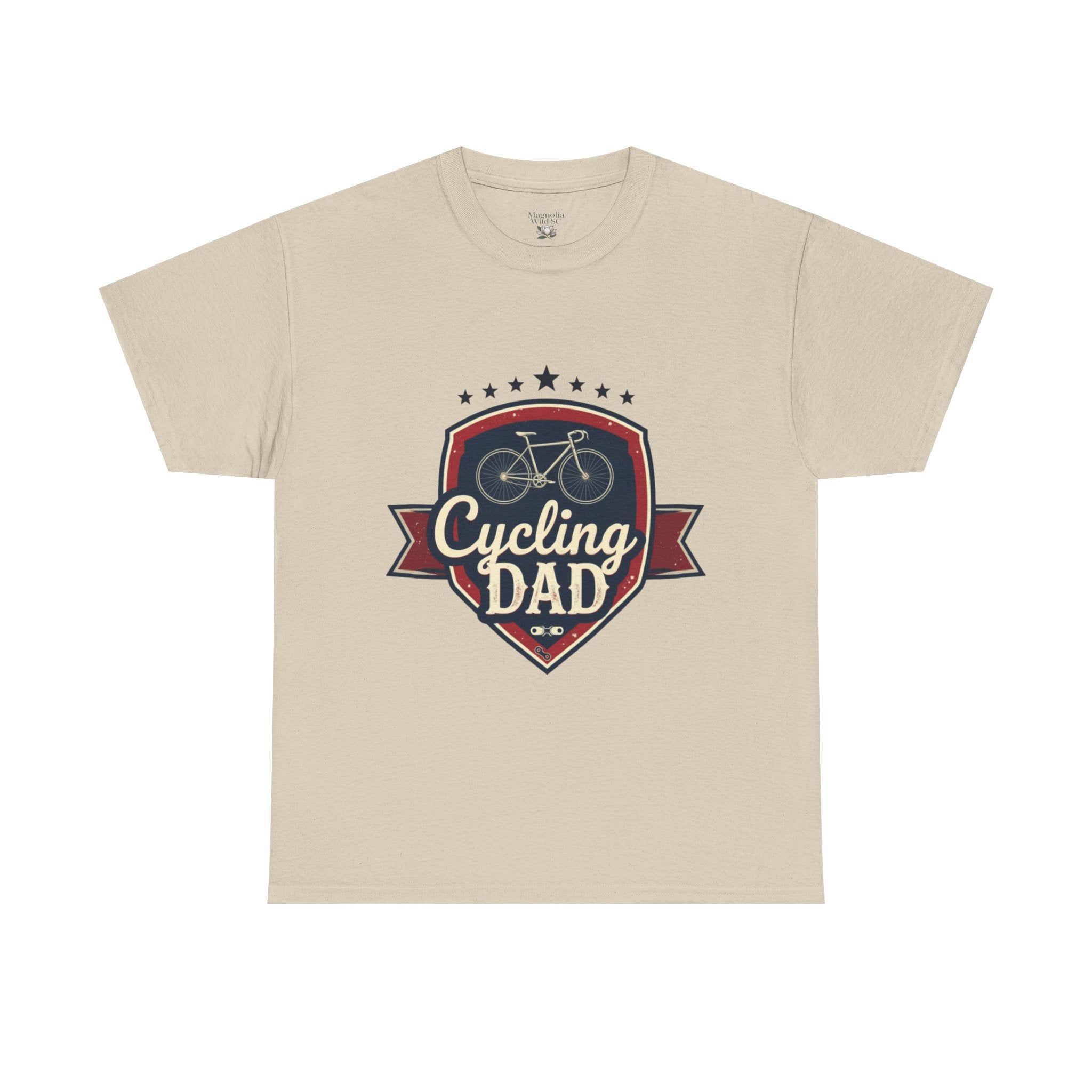 Retro Badge Style: The Vintage Cycling Dad Shield Tee - Magnolia Wild SC