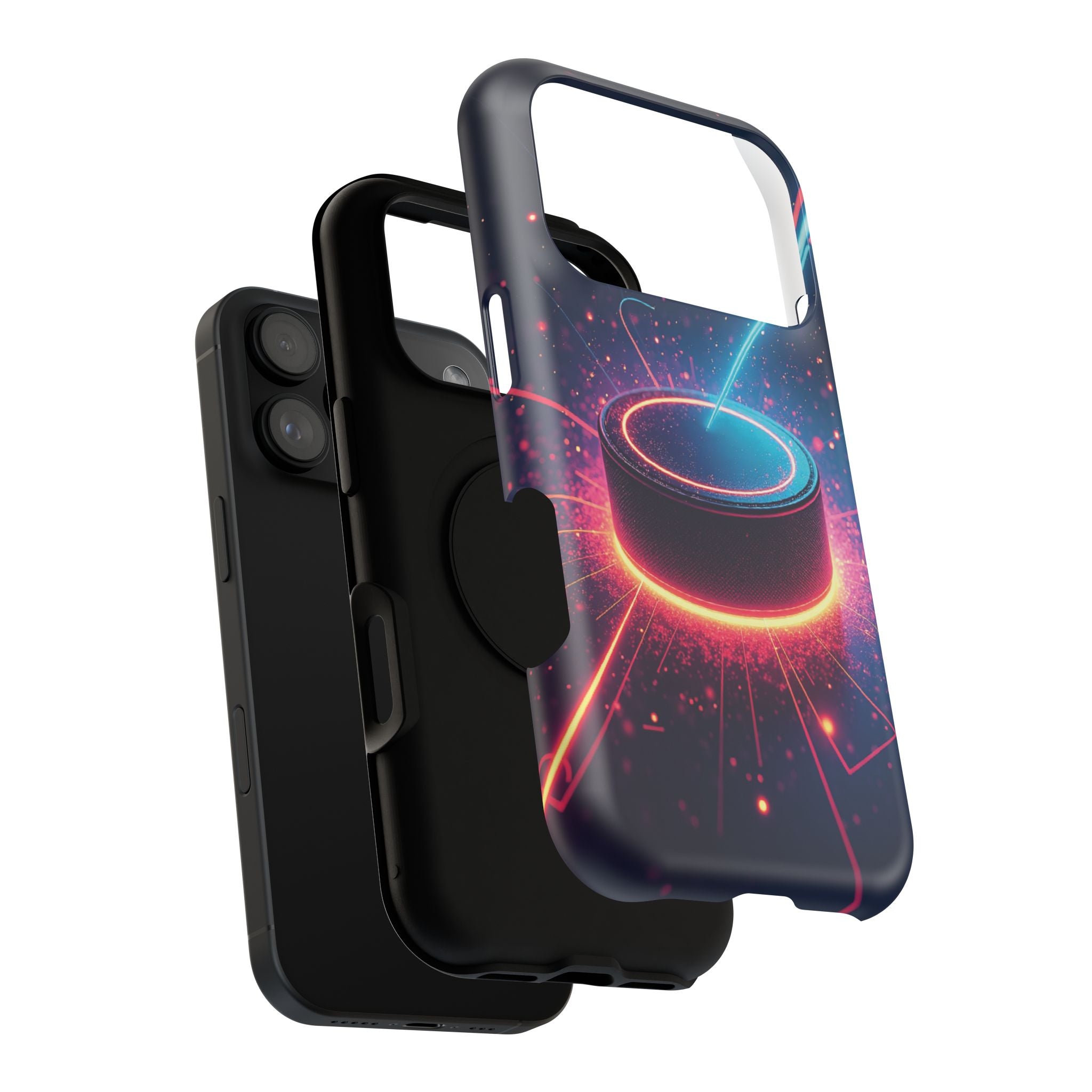 Neon Laser Hockey Puck Impact-Resistant Phone Case - Magnolia Wild SC