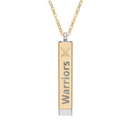 Custom Baseball/Softball Sliding Bar Necklace, Engraved Name & Number