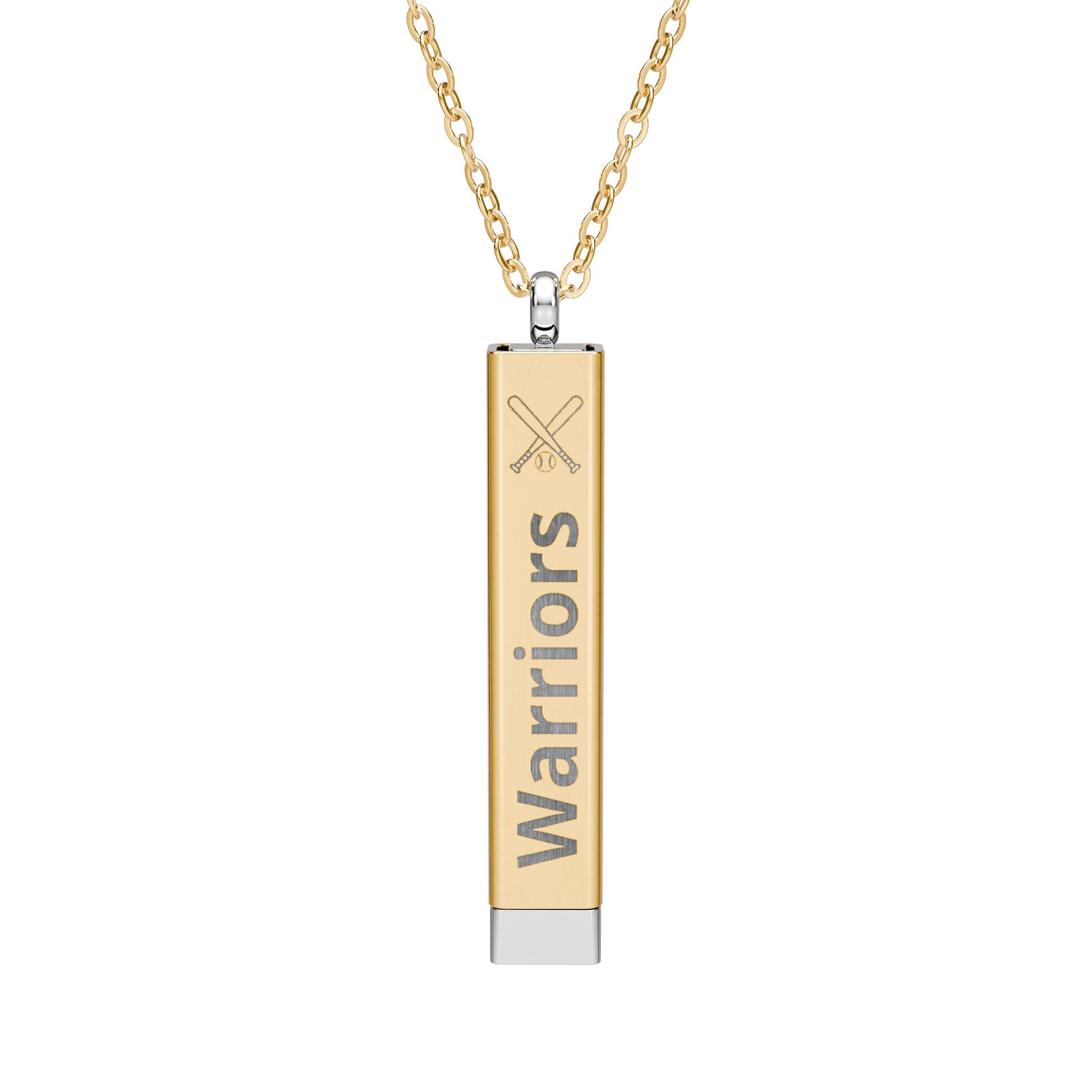 Custom Baseball/Softball Sliding Bar Necklace, Engraved Name & Number