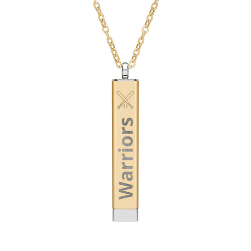 Custom Baseball/Softball Sliding Bar Necklace, Engraved Name & Number - Magnolia Wild SC