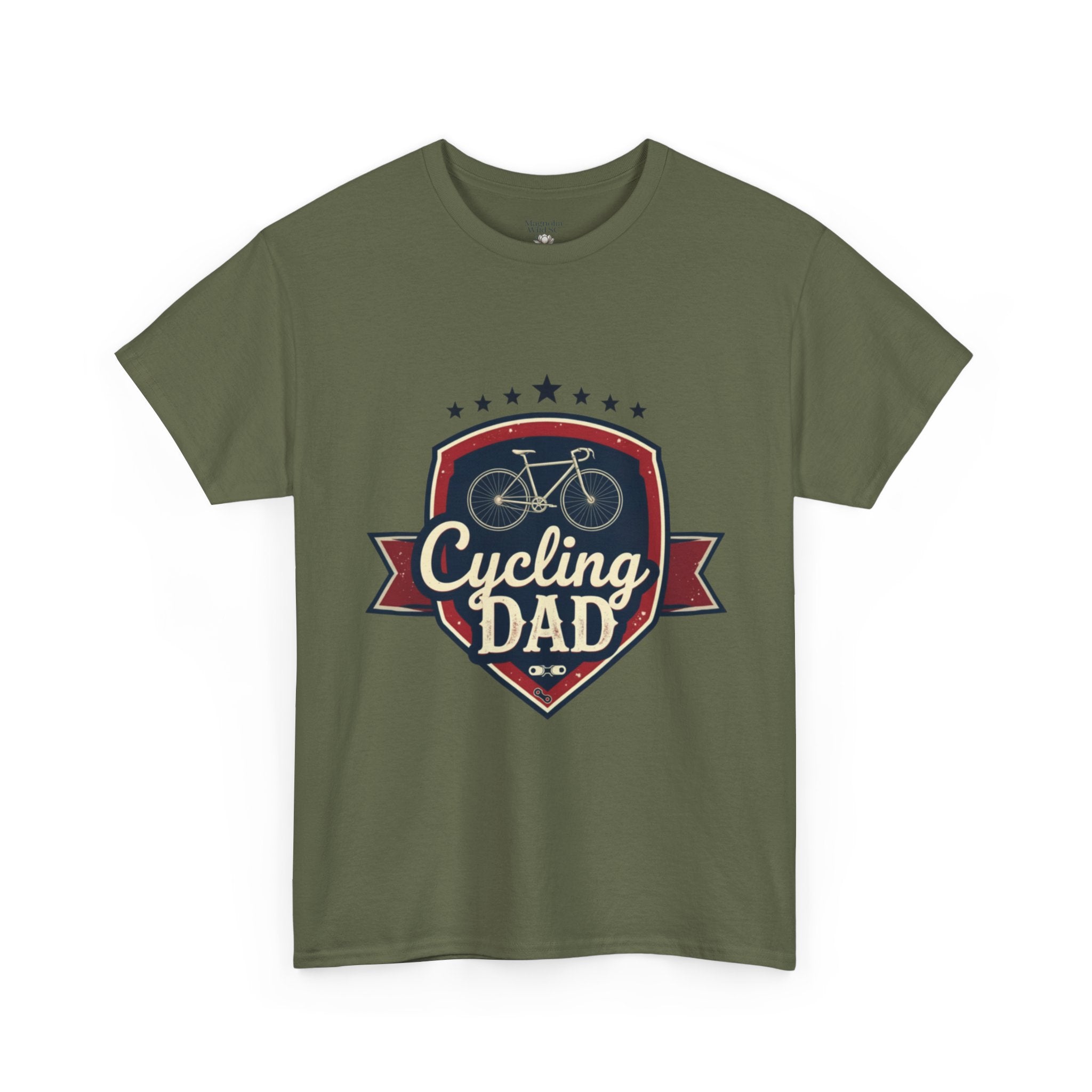 Retro Badge Style: The Vintage Cycling Dad Shield Tee - Magnolia Wild SC