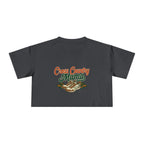 Cross Country Mama Crop Tee | Retro Cross Country Graphic, Mom Sports Top - Magnolia Wild SC