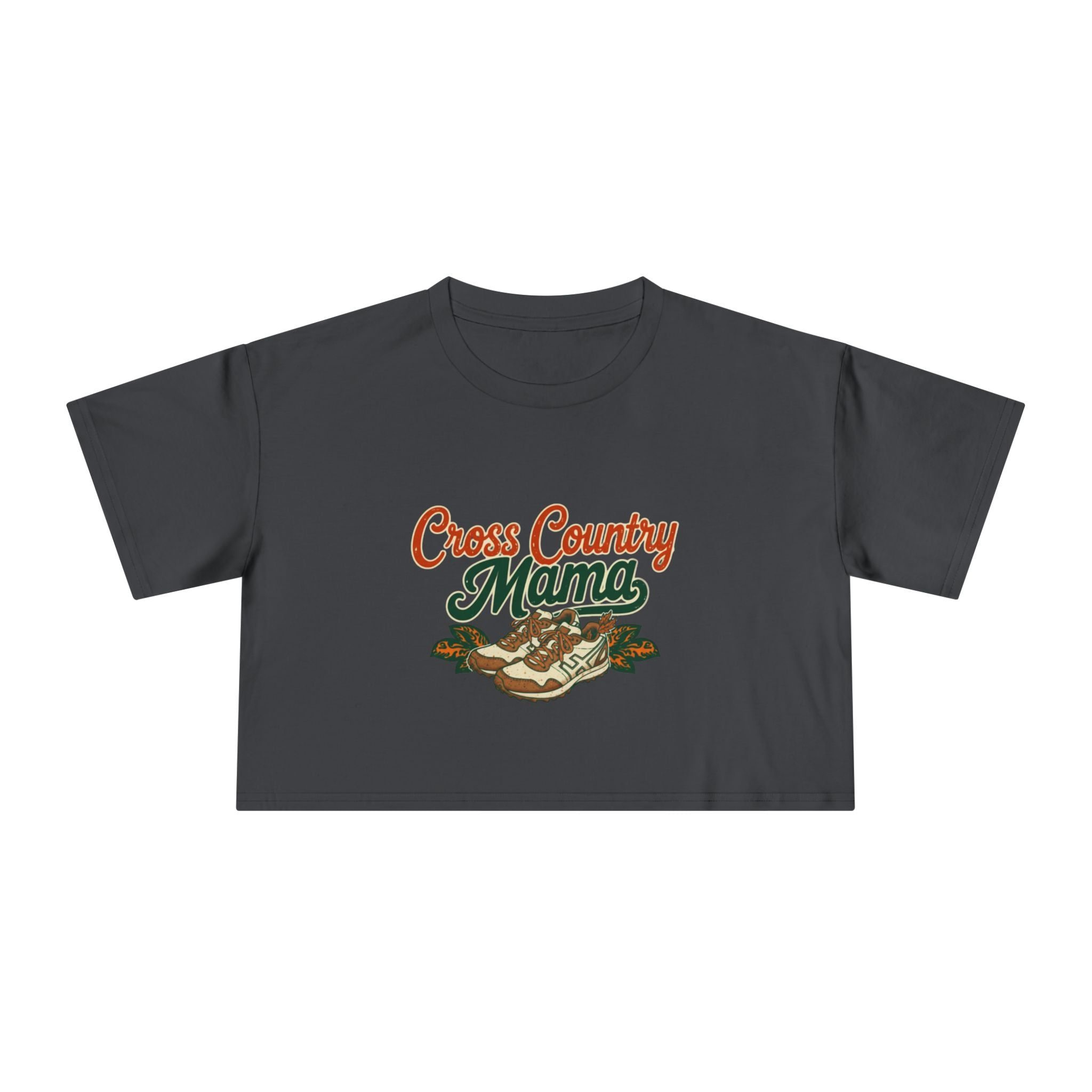 Cross Country Mama Crop Tee | Retro Cross Country Graphic, Mom Sports Top - Magnolia Wild SC