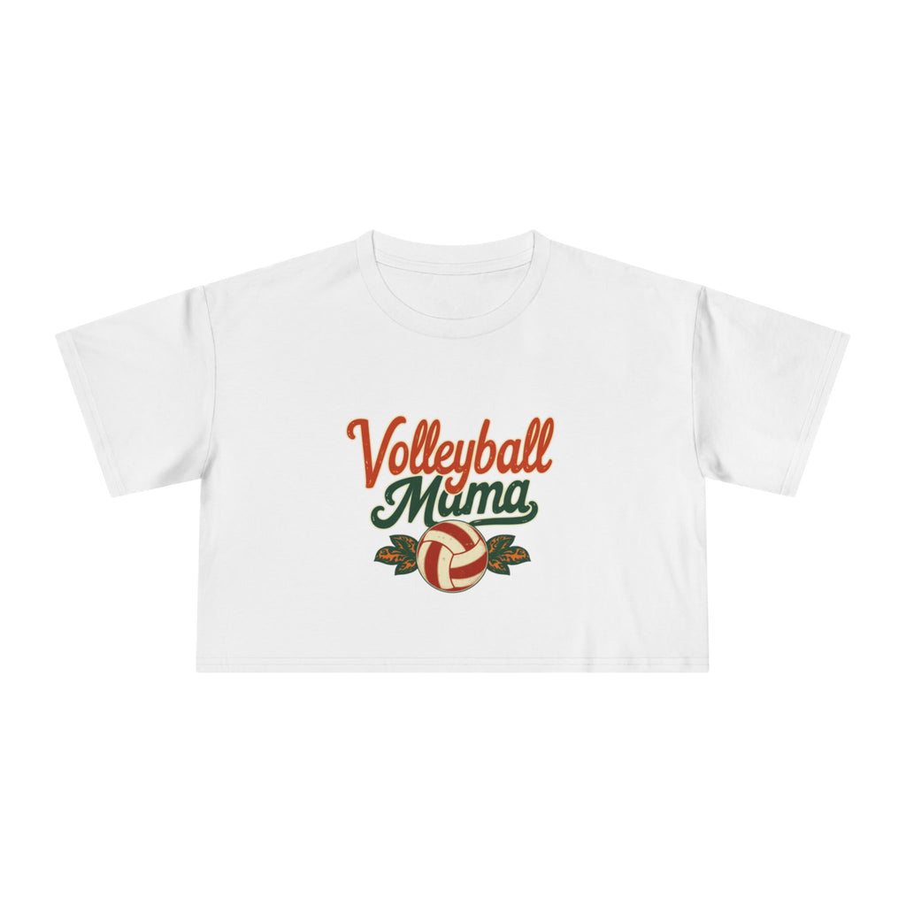 Volleyball Mama Crop Tee | Retro Volleyball Graphic, Mom Sports Top - Magnolia Wild SC