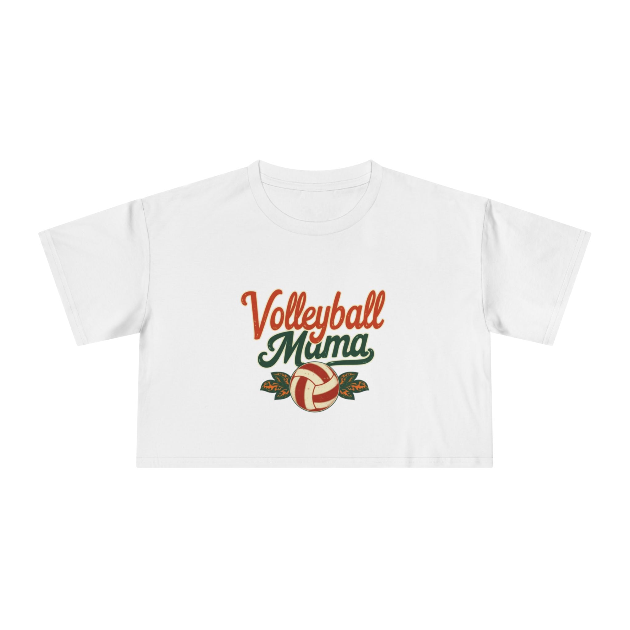 Volleyball Mama Crop Tee | Retro Volleyball Graphic, Mom Sports Top - Magnolia Wild SC