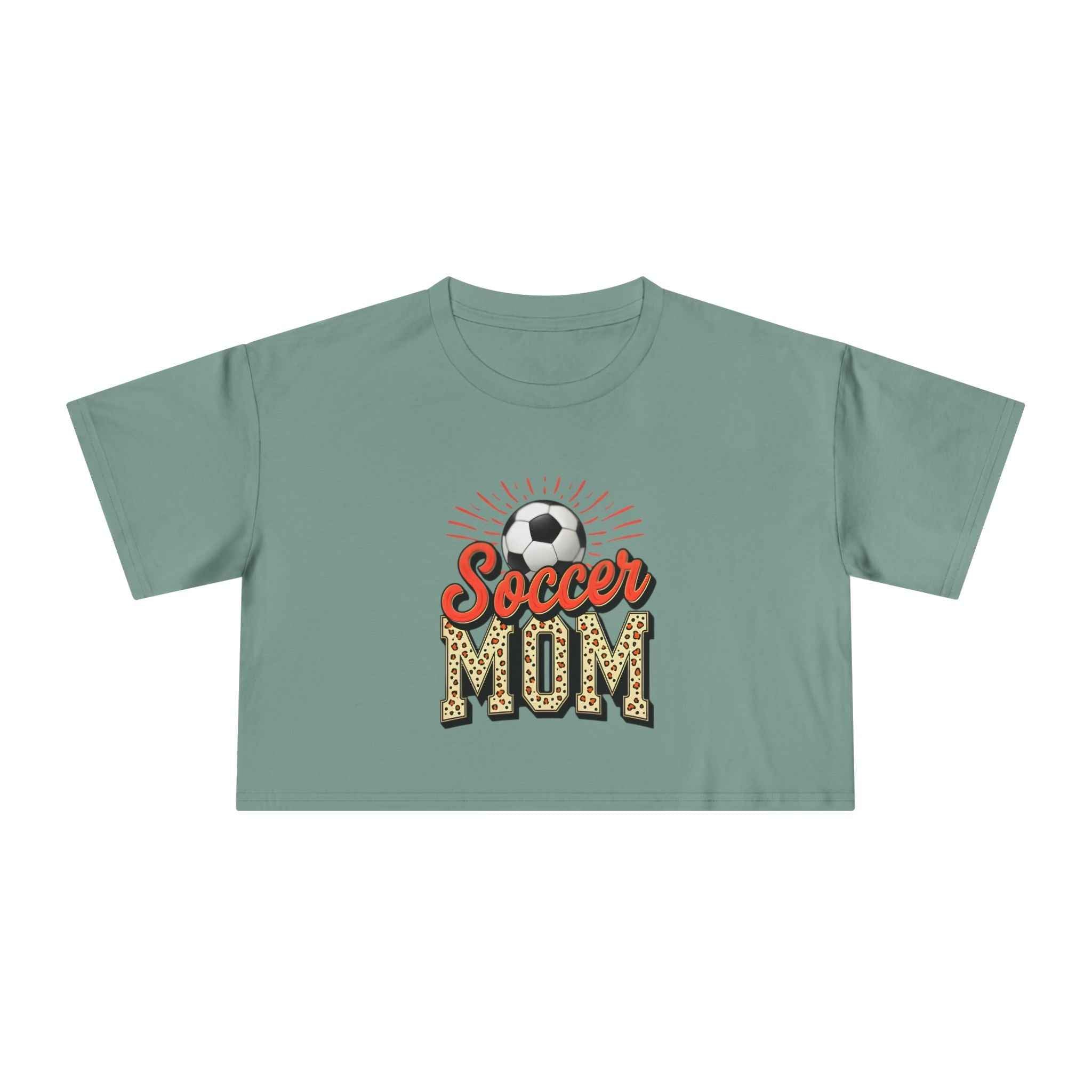 Soccer Mom Cheetah Print Women's Crop Tee
