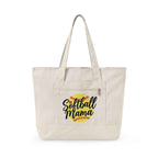 Personalized Softball Mom Zippered Canvas Tote