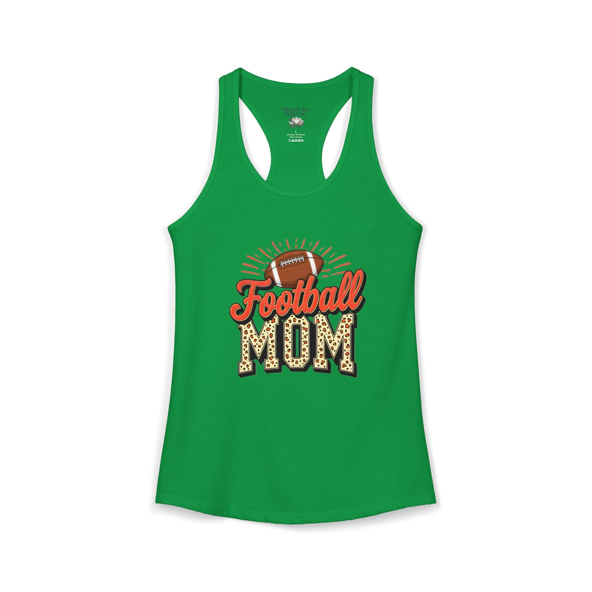 Football Mom Racerback Tank – Personalized Name & Number Option | Lightweight Women’s Football Tank Top - Magnolia Wild SC