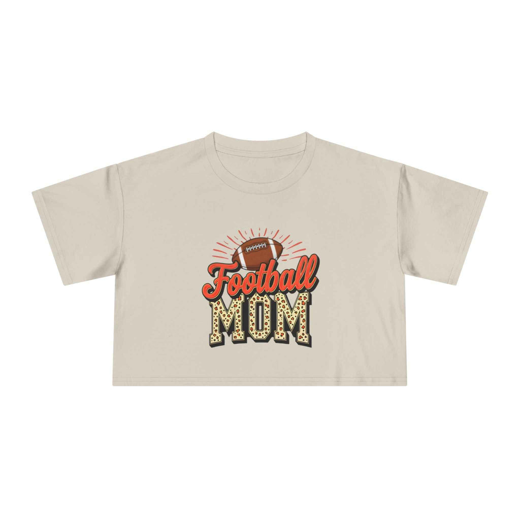 Football Mom Cheetah Print Crop Tee