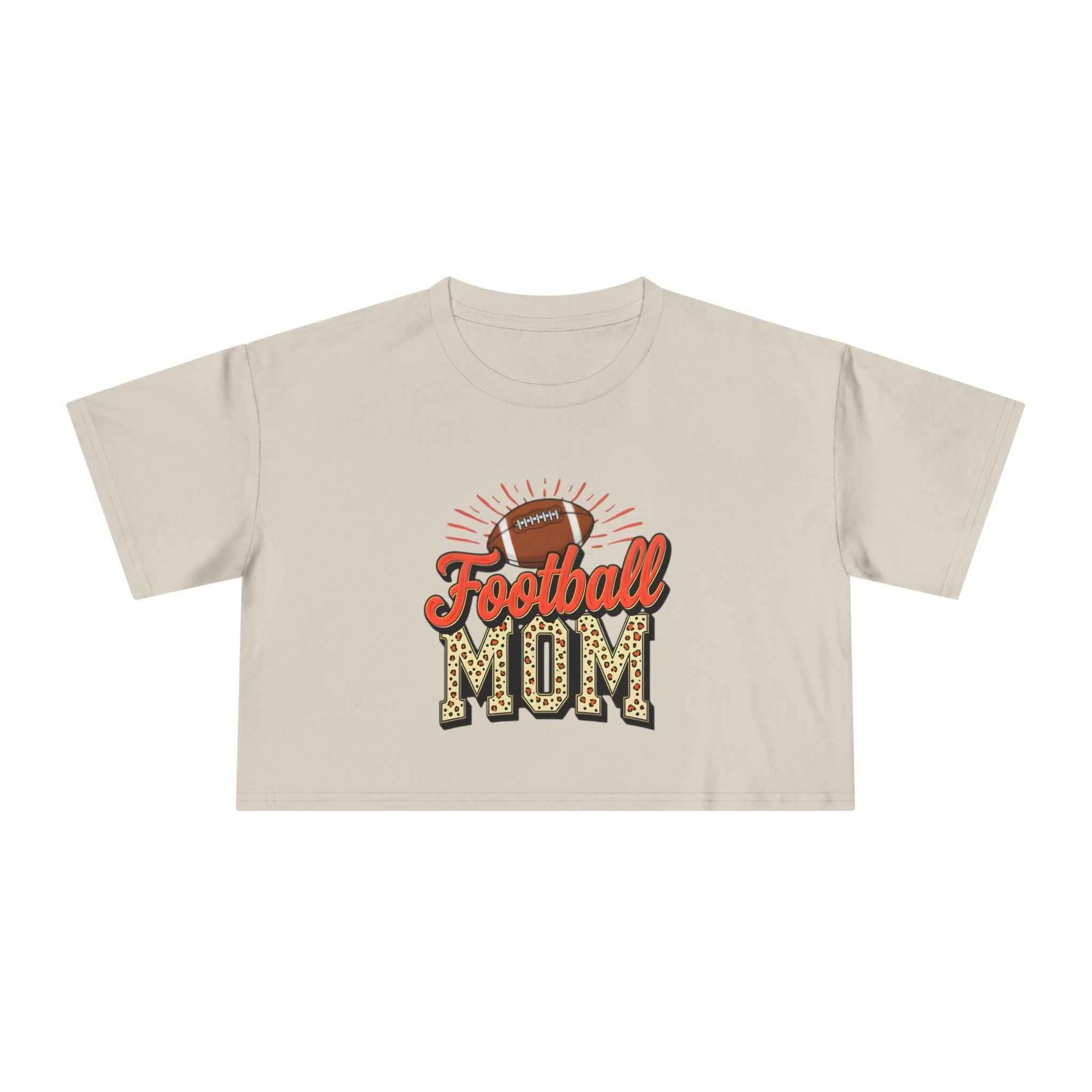 Football Mom Cheetah Print Crop Tee