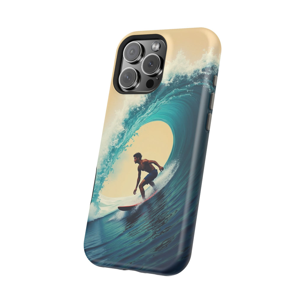 Surfer Riding a Wave iPhone Case — Magnetic Impact-Resistant - Magnolia Wild SC
