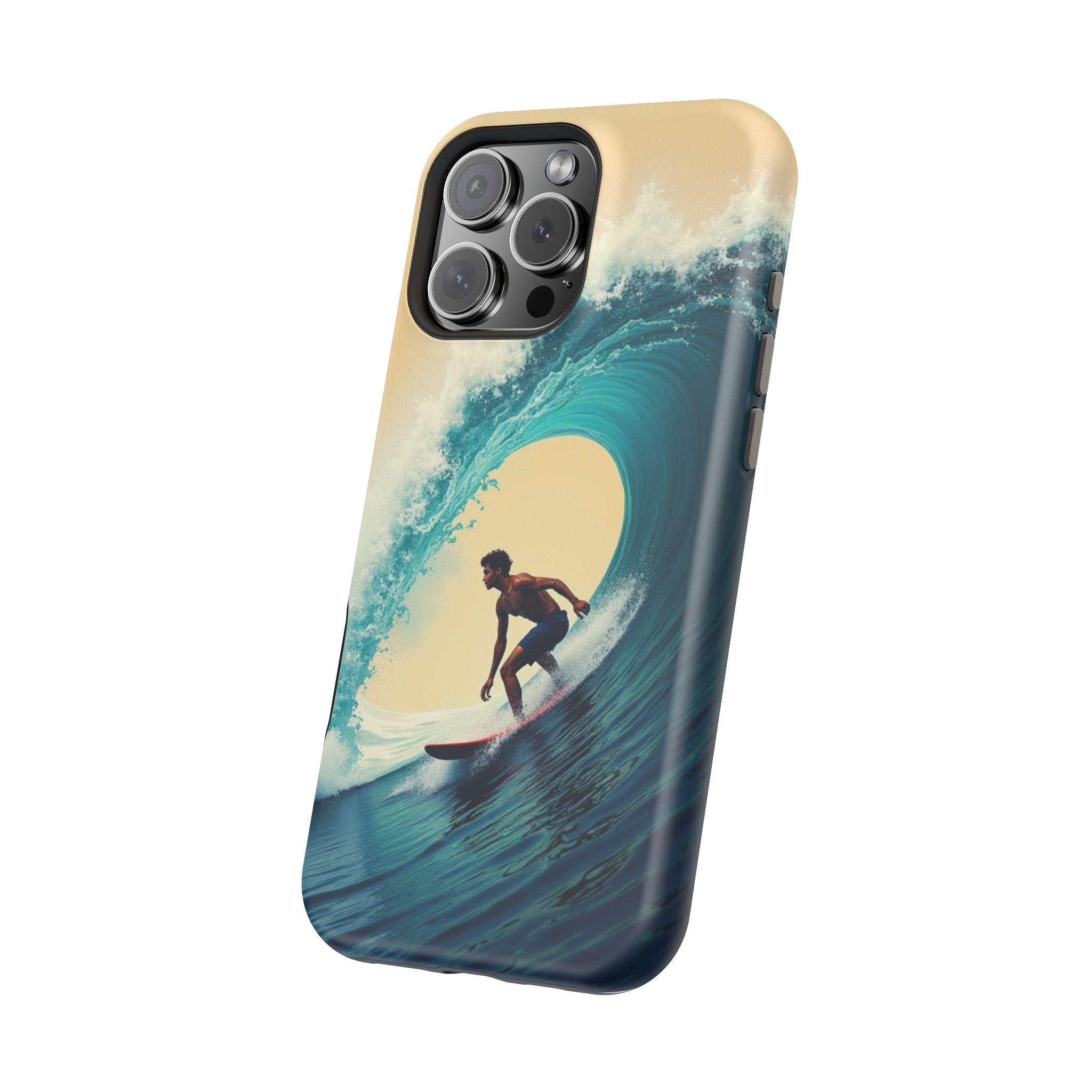 Surfer Riding a Wave iPhone Case — Magnetic Impact-Resistant - Magnolia Wild SC