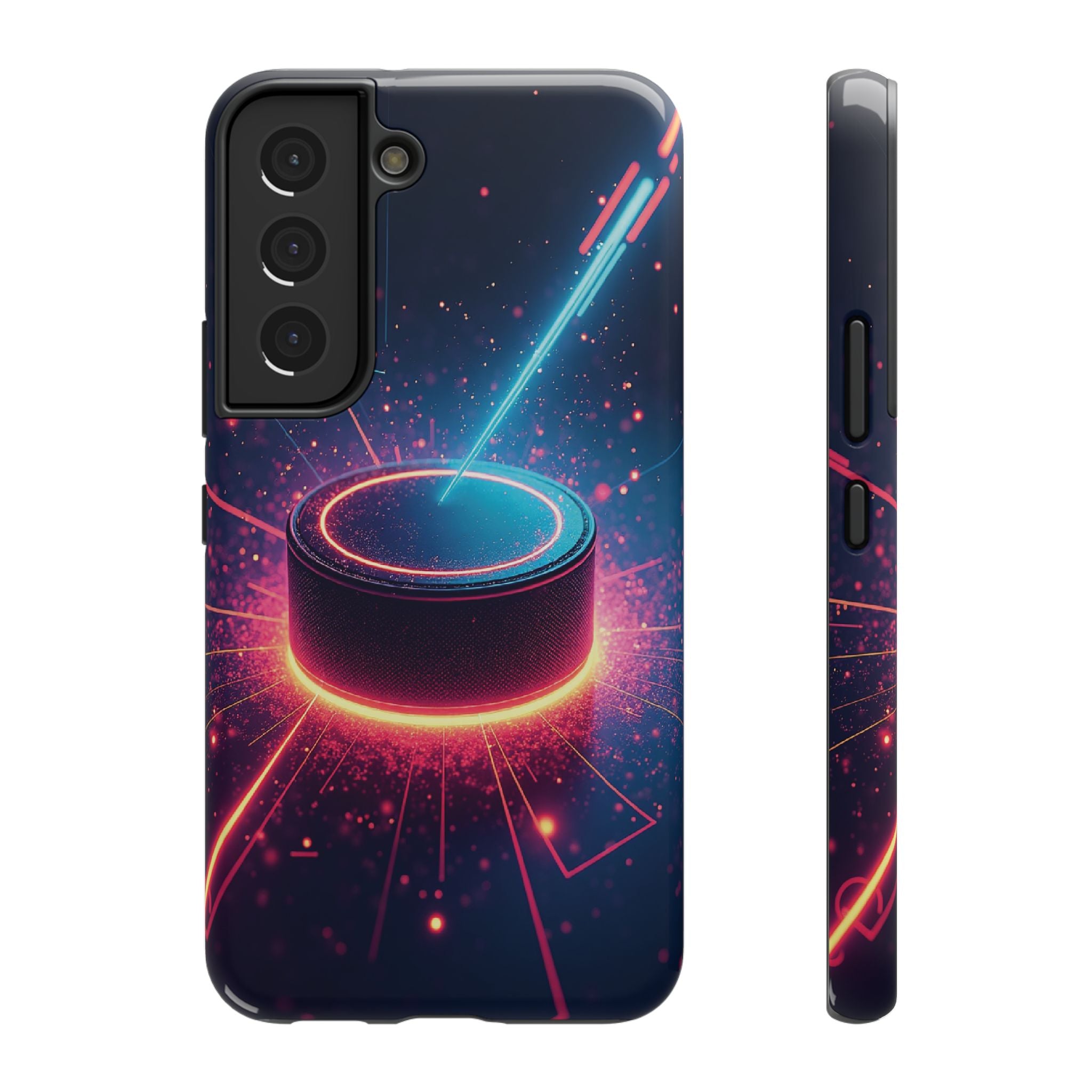 Neon Laser Hockey Puck Impact-Resistant Phone Case - Magnolia Wild SC