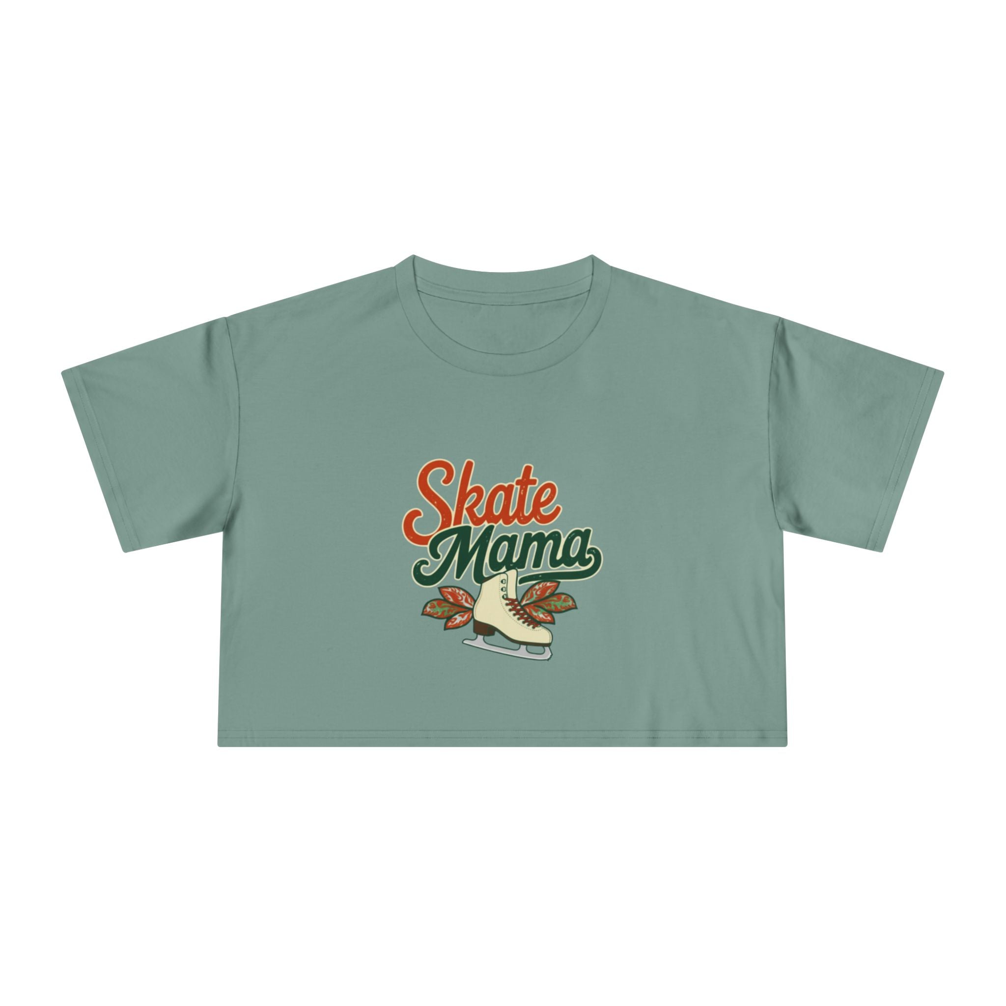 Figure Skating Mama Crop Tee | Retro Figure Skating Graphic, Mom Sports Top - Magnolia Wild SC