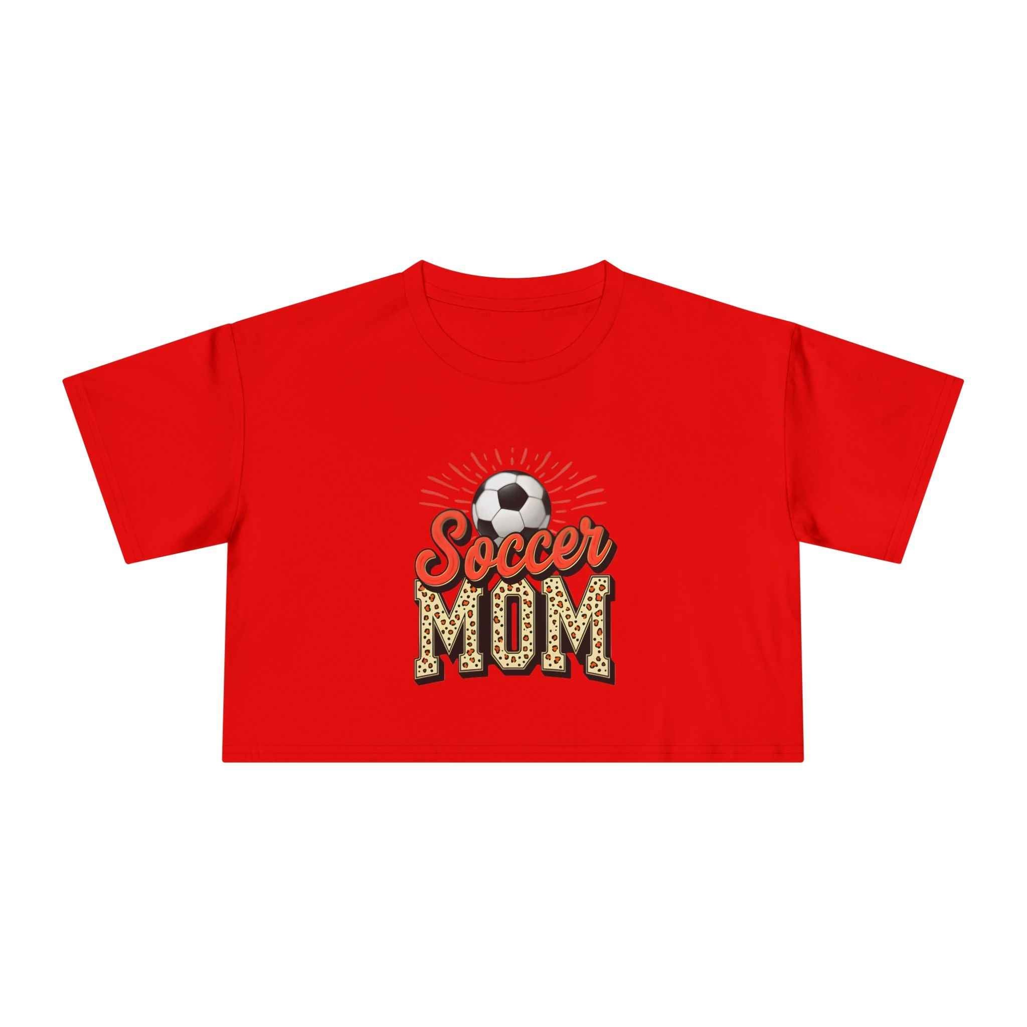 Soccer Mom Cheetah Print Women's Crop Tee