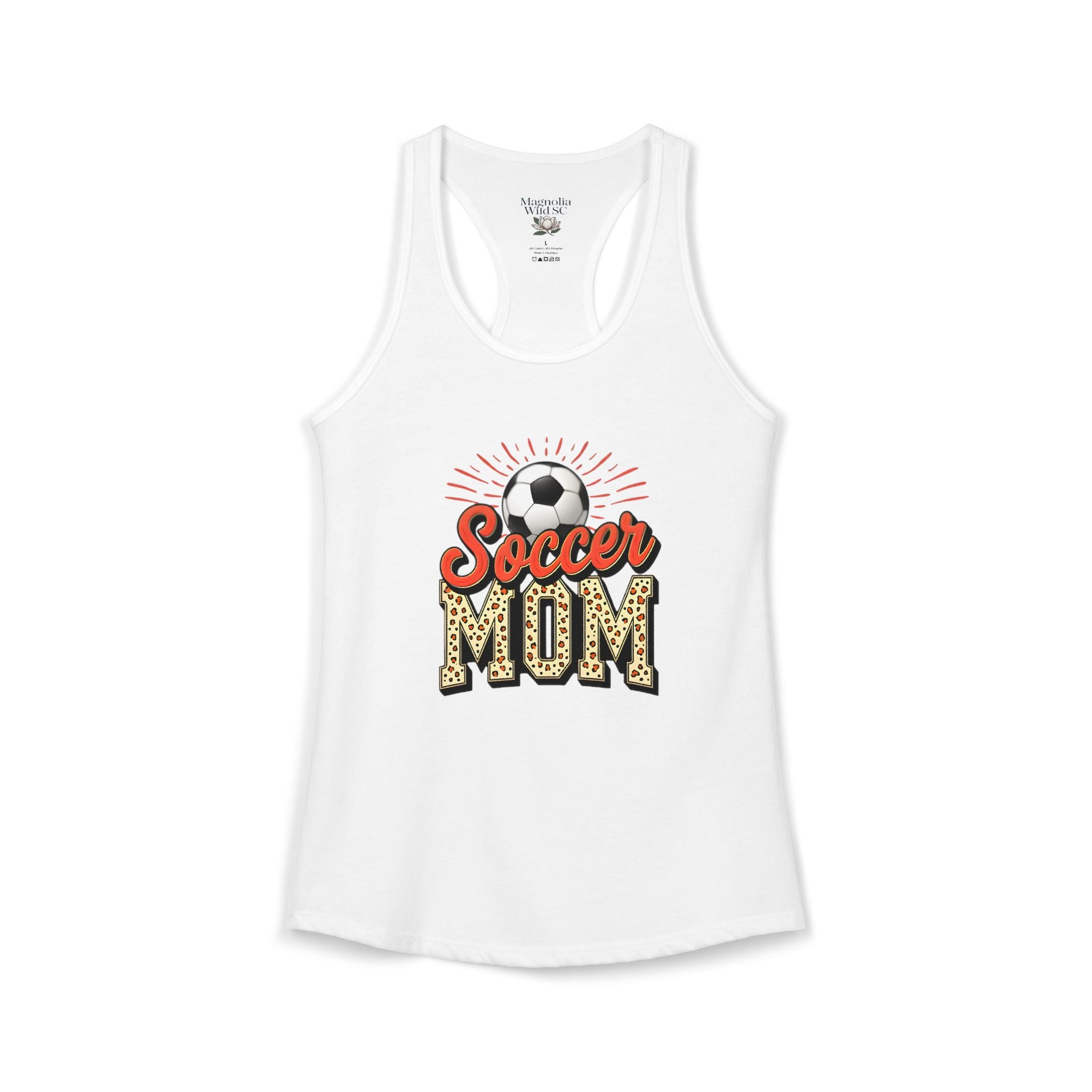 Soccer Mom Racerback Tank – Personalized Name & Number Option | Lightweight Women’s Soccer Tank Top - Magnolia Wild SC