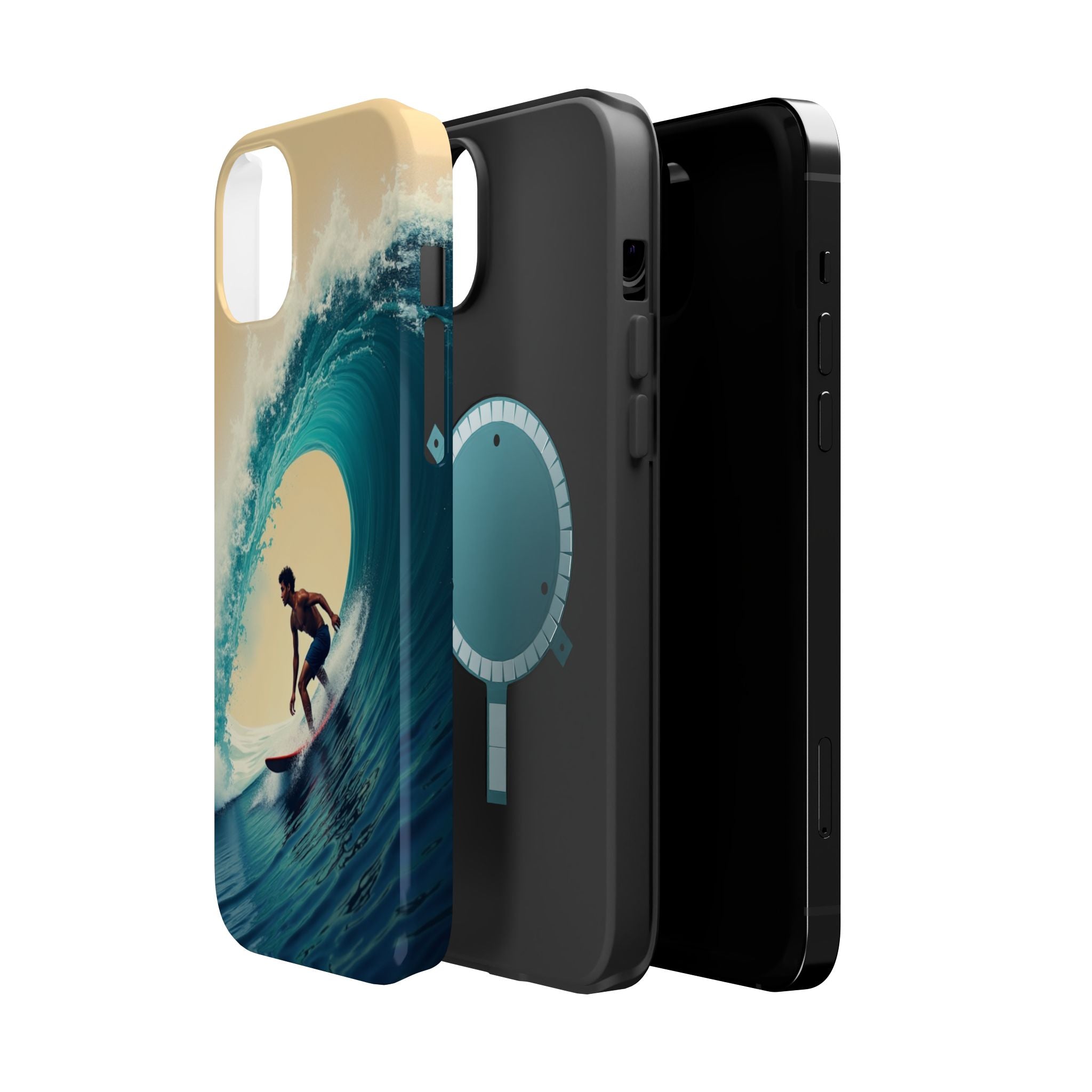 Surfer Riding a Wave iPhone Case — Magnetic Impact-Resistant - Magnolia Wild SC