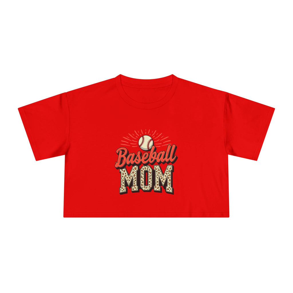 Baseball Mom Cheetah Print Women's Crop Tee - Magnolia Wild SC