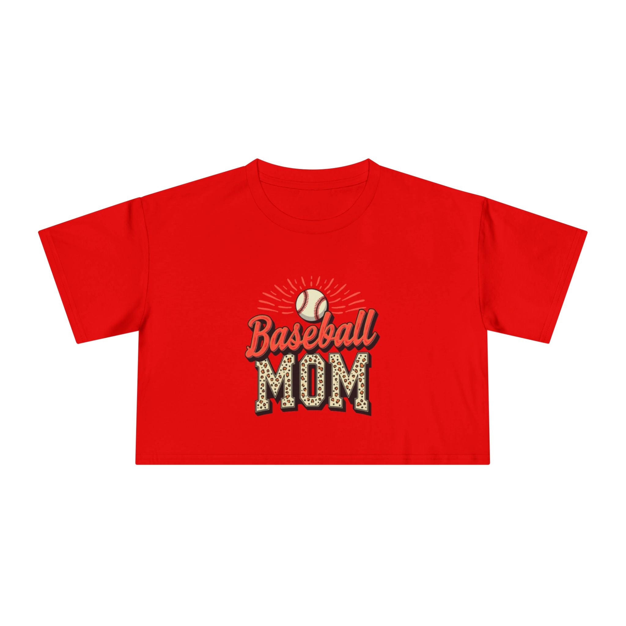 Baseball Mom Cheetah Print Women's Crop Tee - Magnolia Wild SC
