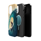 Surfer Riding a Wave iPhone Case — Magnetic Impact-Resistant - Magnolia Wild SC