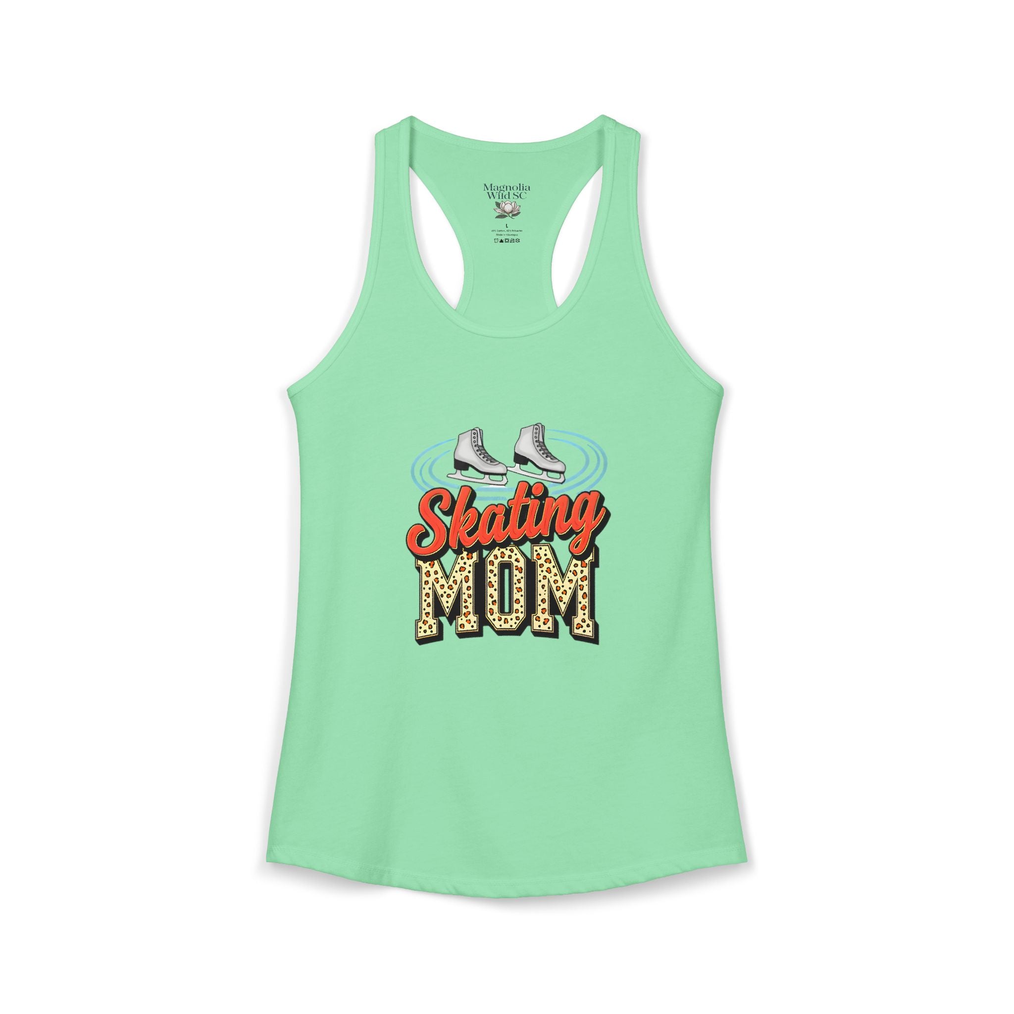 Figure Skating Mom Racerback Tank – Personalized Name & Number Option | Lightweight Women’s Figure Skating Tank Top - Magnolia Wild SC