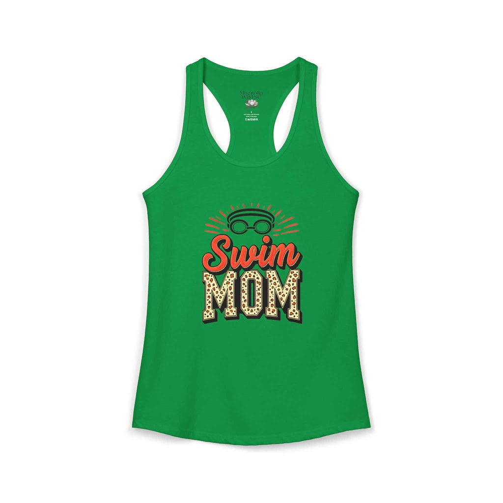 Swim Mom Racerback Tank – Personalized Name & Number Option