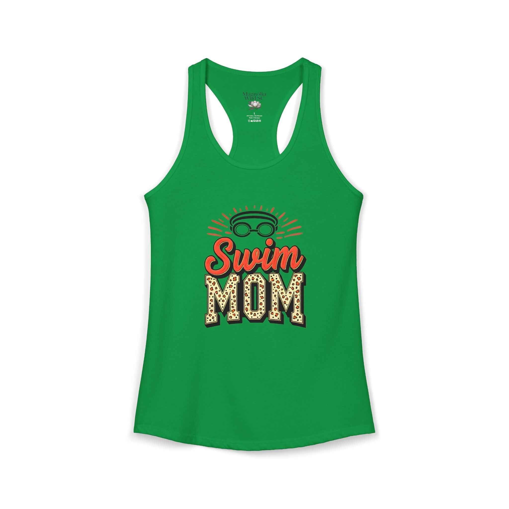 Swim Mom Racerback Tank – Personalized Name & Number Option