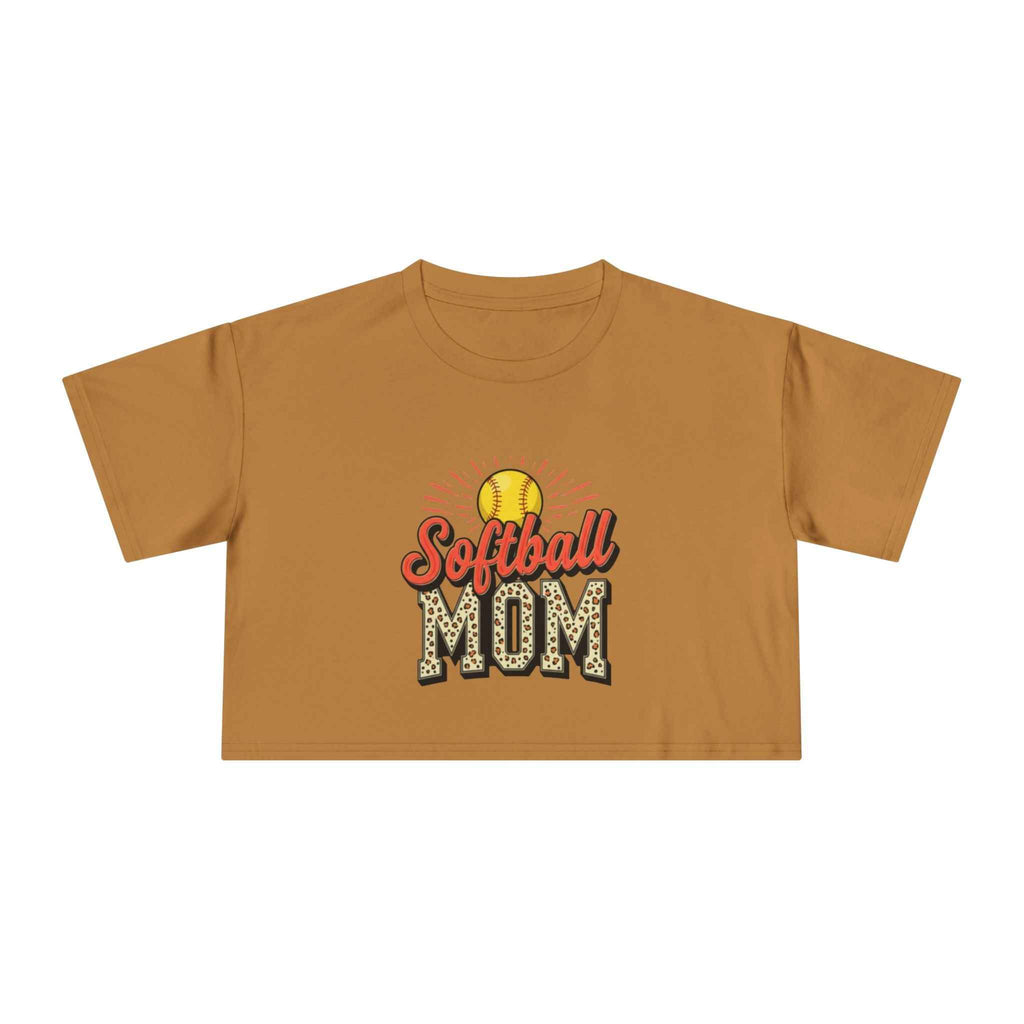 Softball Mom Cheetah Print Women's Crop Tee