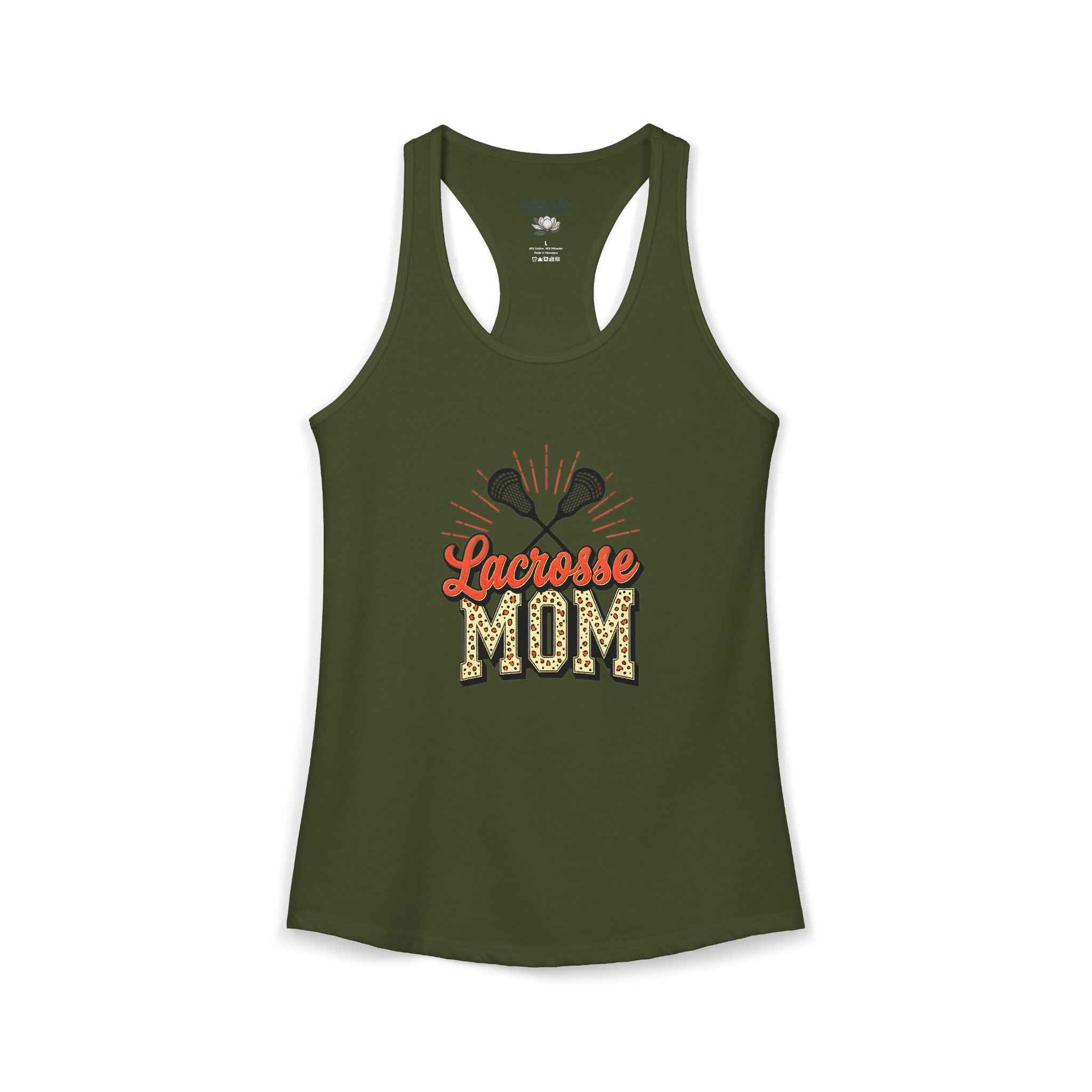 Lacrosse Mom Racerback Tank – Personalized Name & Number Option