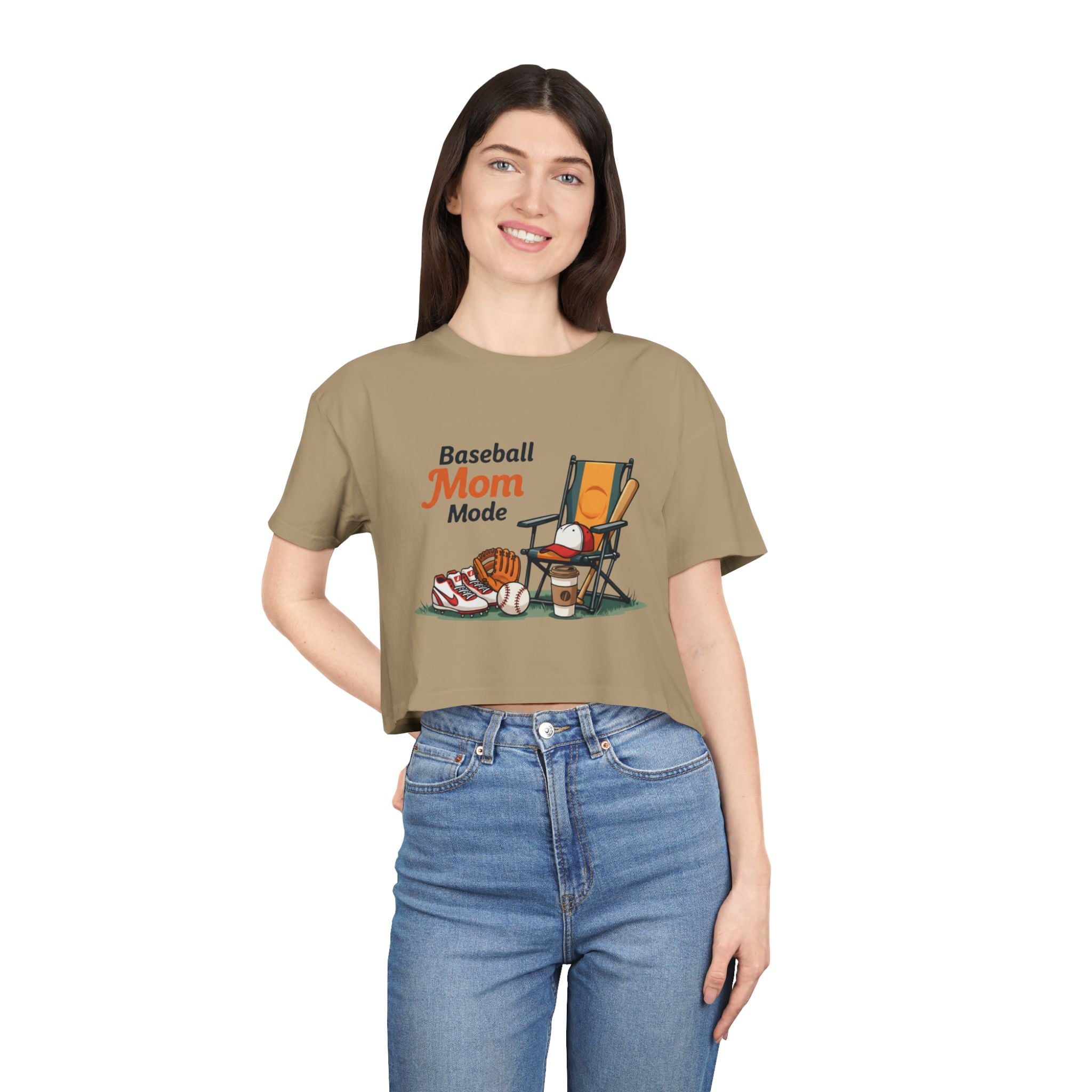 Baseball Mom Mode Crop Tee - Magnolia Wild SC
