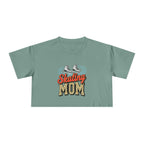 Figure Skating Mom Cheetah Print Women's Crop Tee