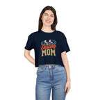 Figure Skating Mom Cheetah Print Women's Crop Tee
