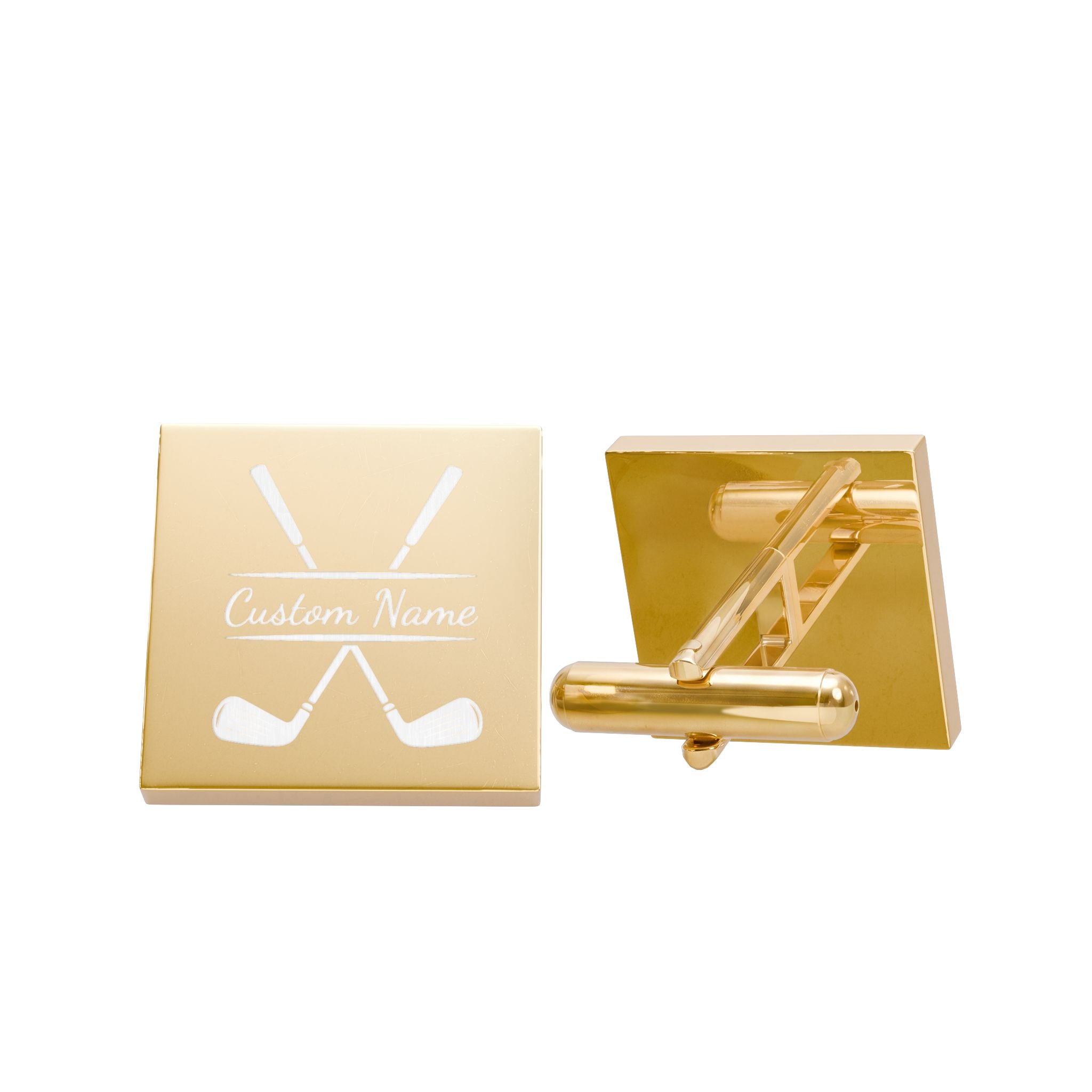 Personalized Golf Club Cufflinks — Custom Name Engraving - Magnolia Wild SC