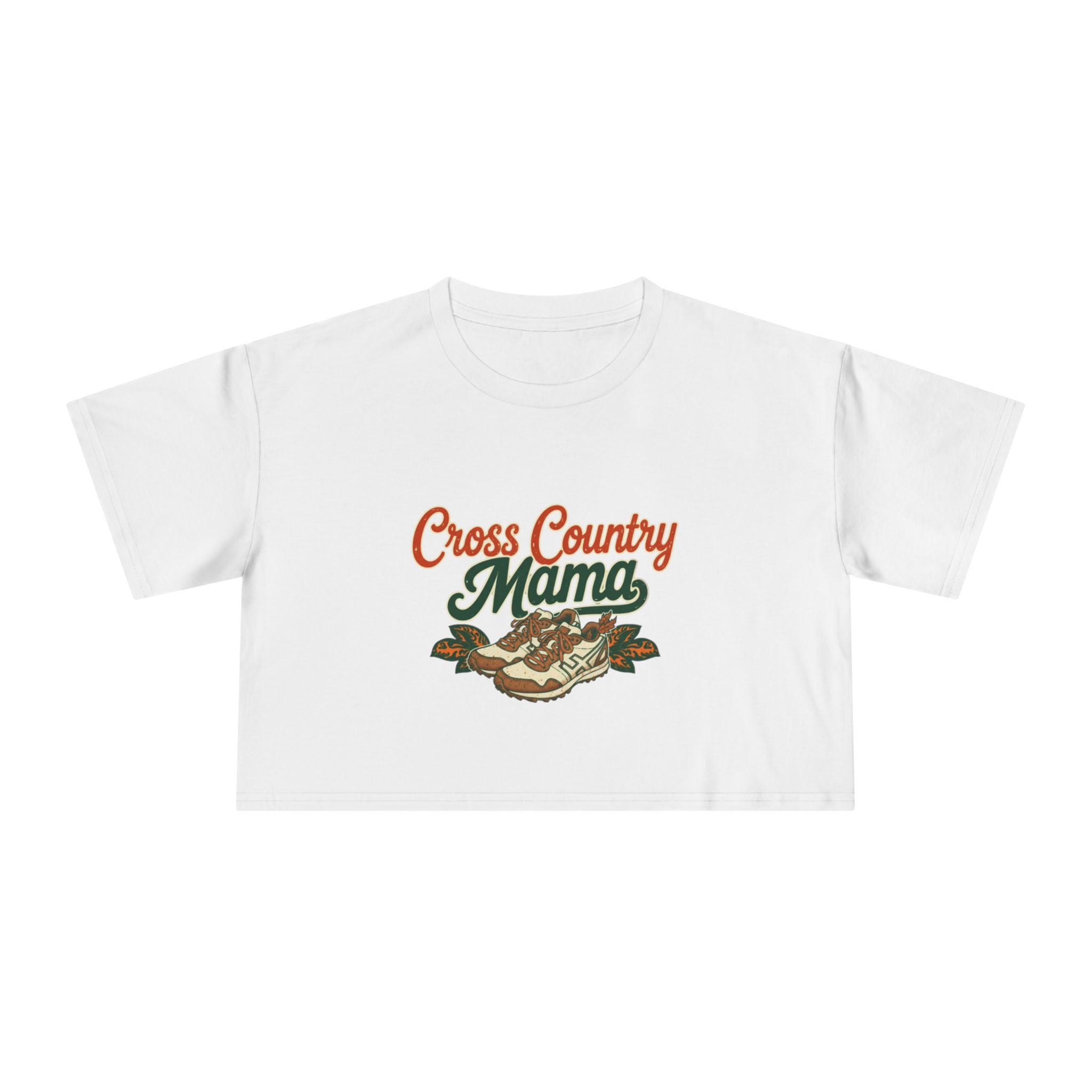 Cross Country Mama Crop Tee | Retro Cross Country Graphic, Mom Sports Top - Magnolia Wild SC