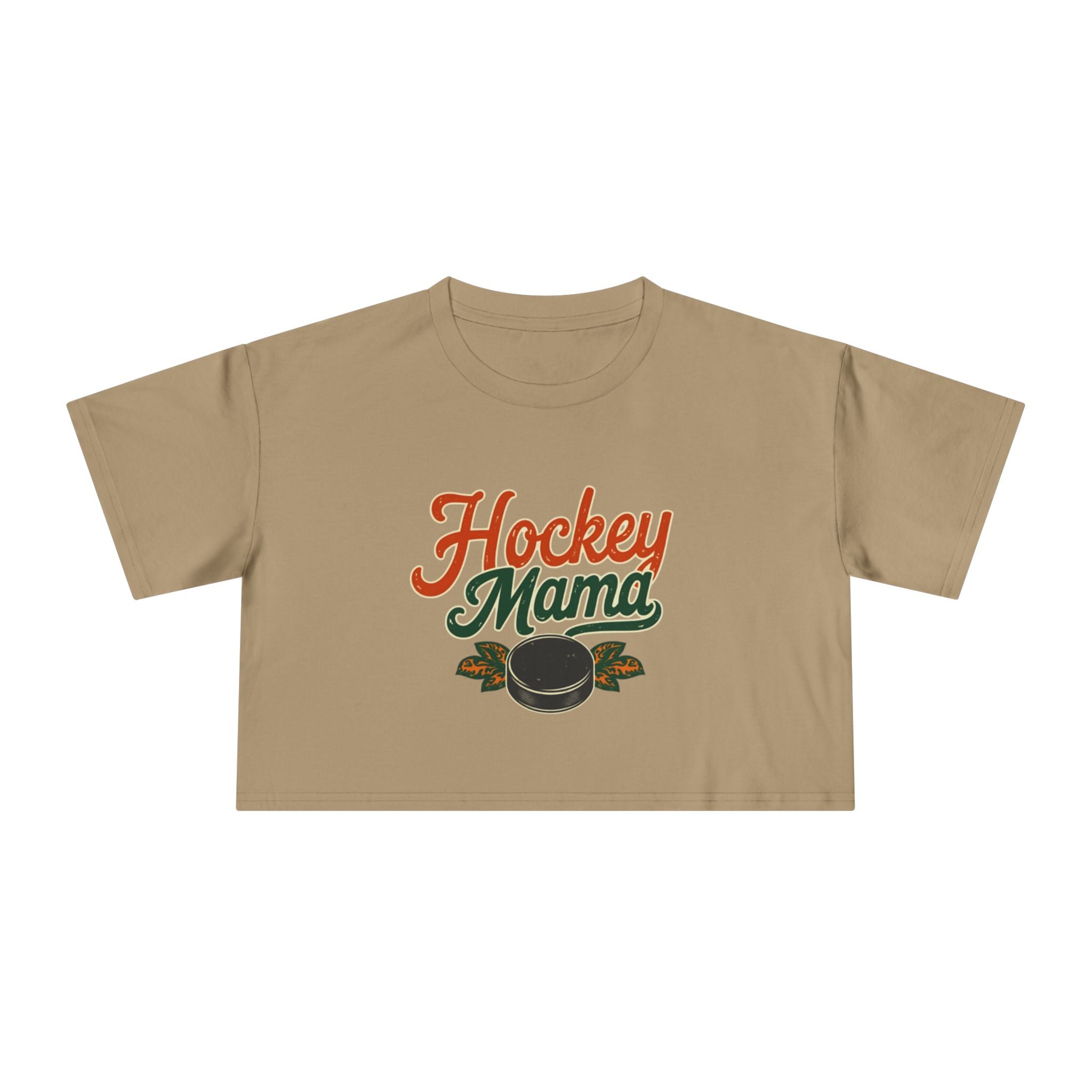 Hockey Mama Crop Tee | Retro Hockey Graphic, Mom Sports Top - Magnolia Wild SC
